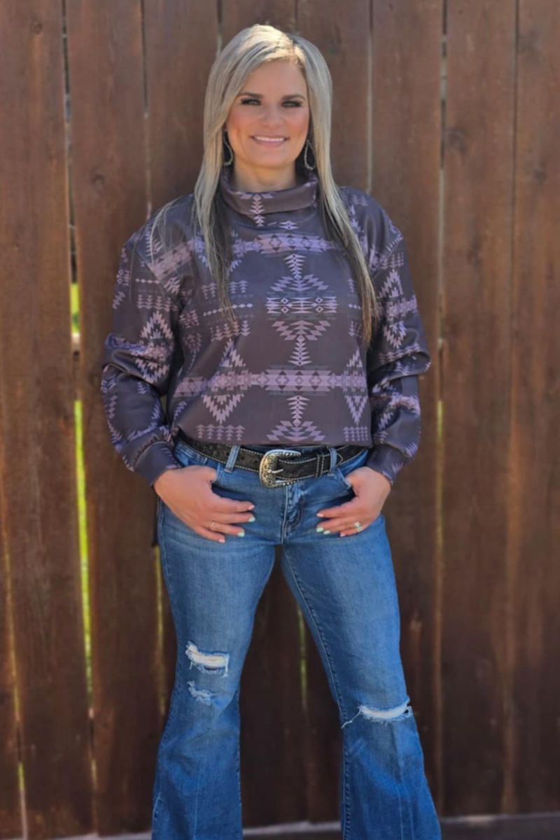 Berlin Aztec Mock Neck by Sterling Kreek - BFF Here