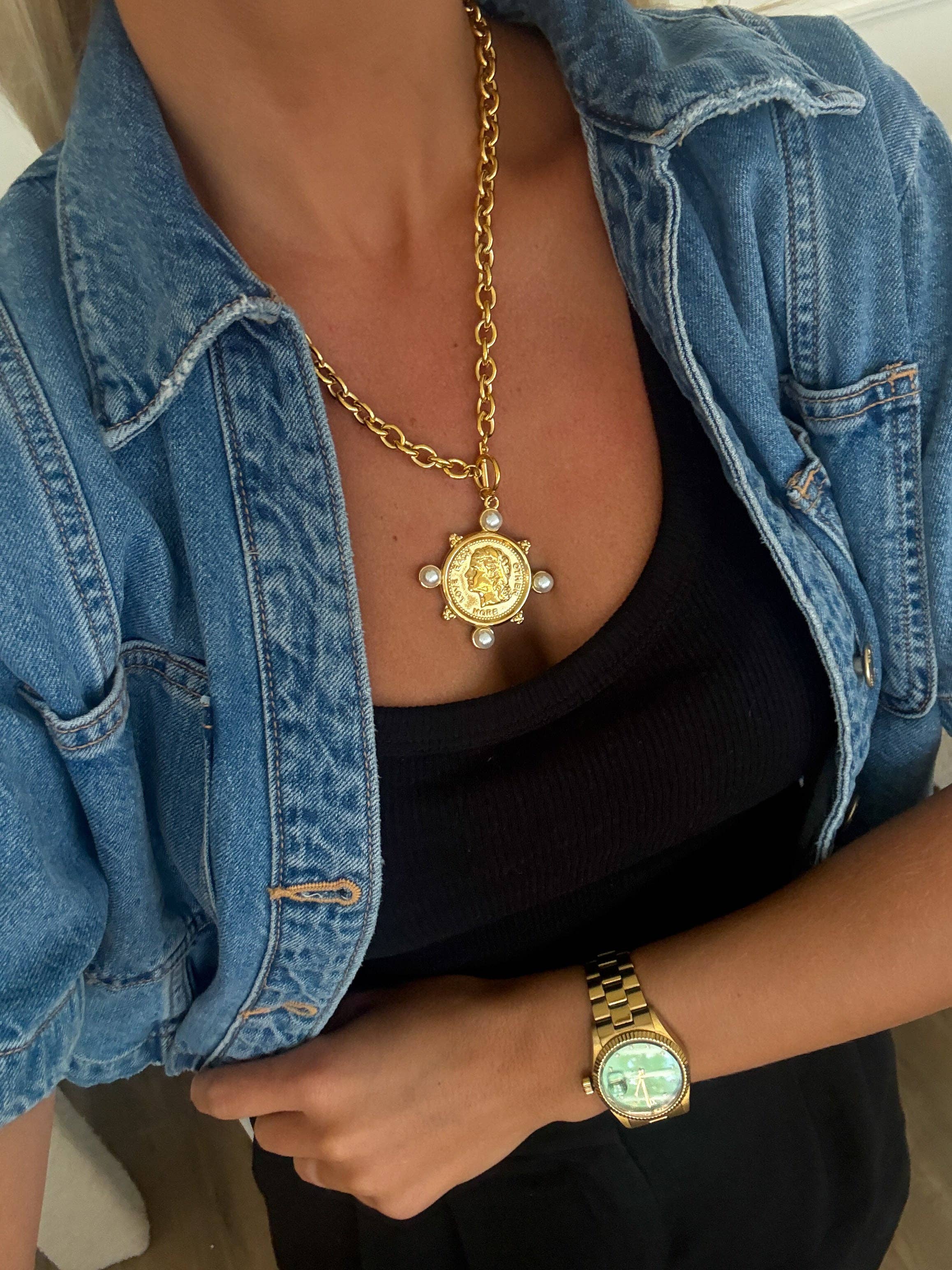 PEARL COIN NECKLACE - BFF Here