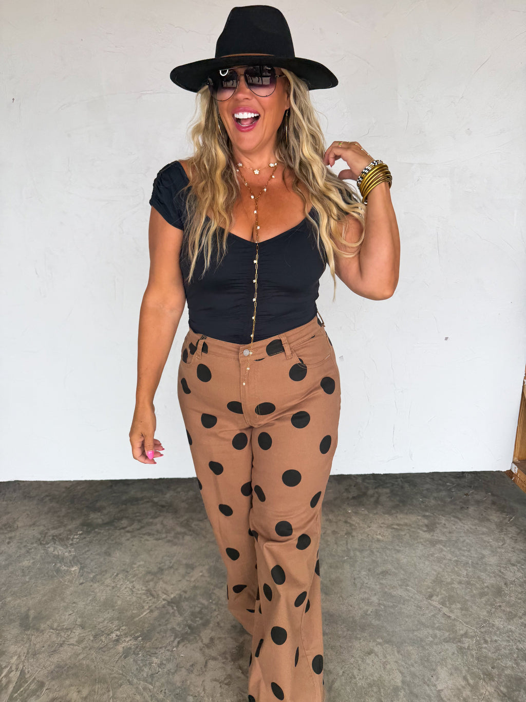 PREORDER: Mocha Dot Denim Jeans by Blakeley (ETA: September)