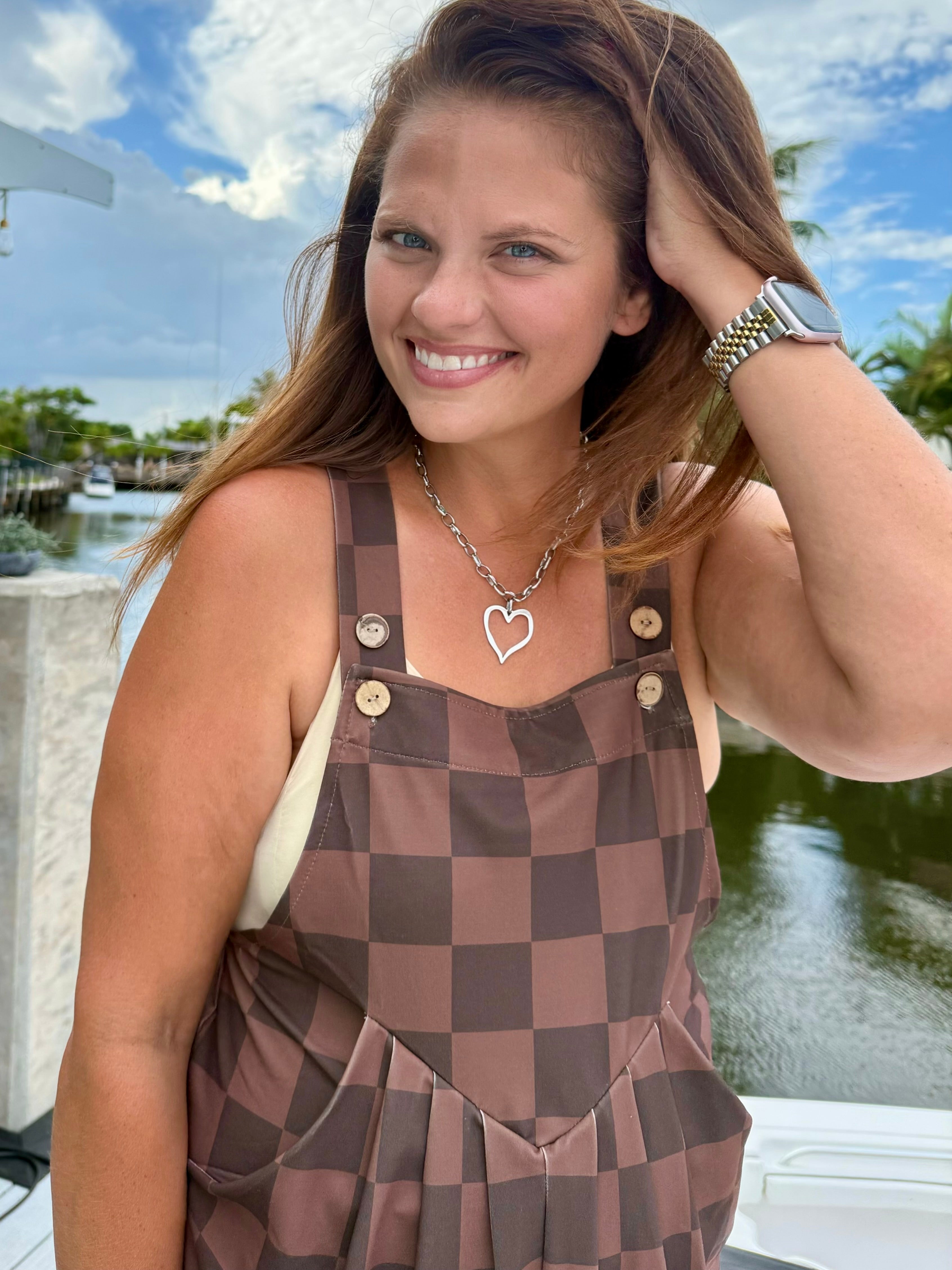 Everyday Overall Shorts- Chocolate Checkered by Jess Lea - BFF Here