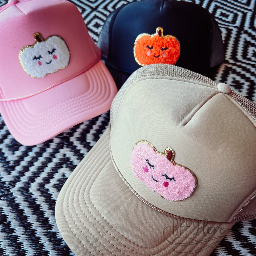 Fall Voyage Vibes: Spirited Pumpkin Trucker Hat / Choice of Color - BFF Here
