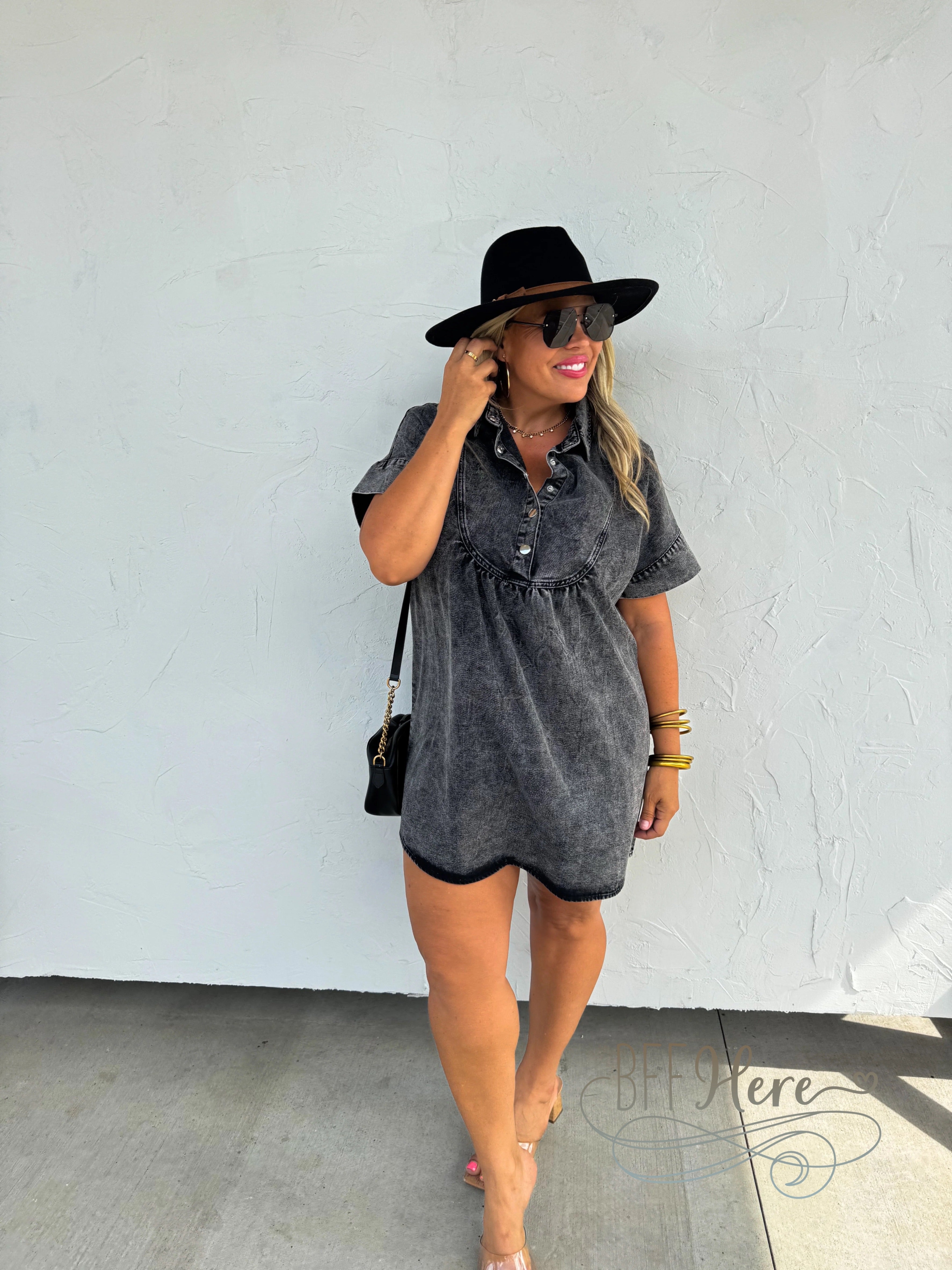 PREORDER: Last Dance Denim Dress by Blakeley (Ships Middle of October) - BFF Here