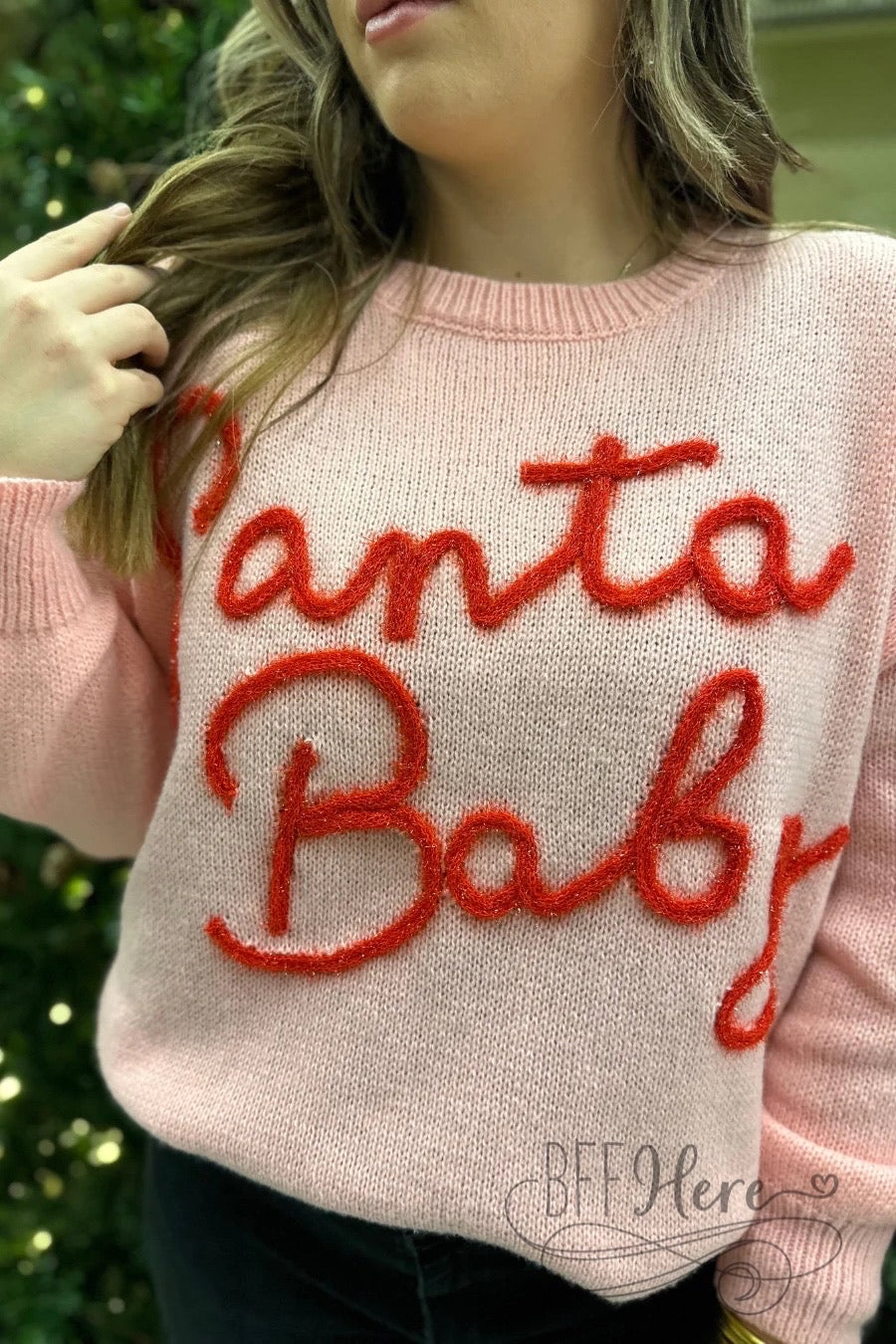 Santa Baby Tinsel Sweater - BFF Here