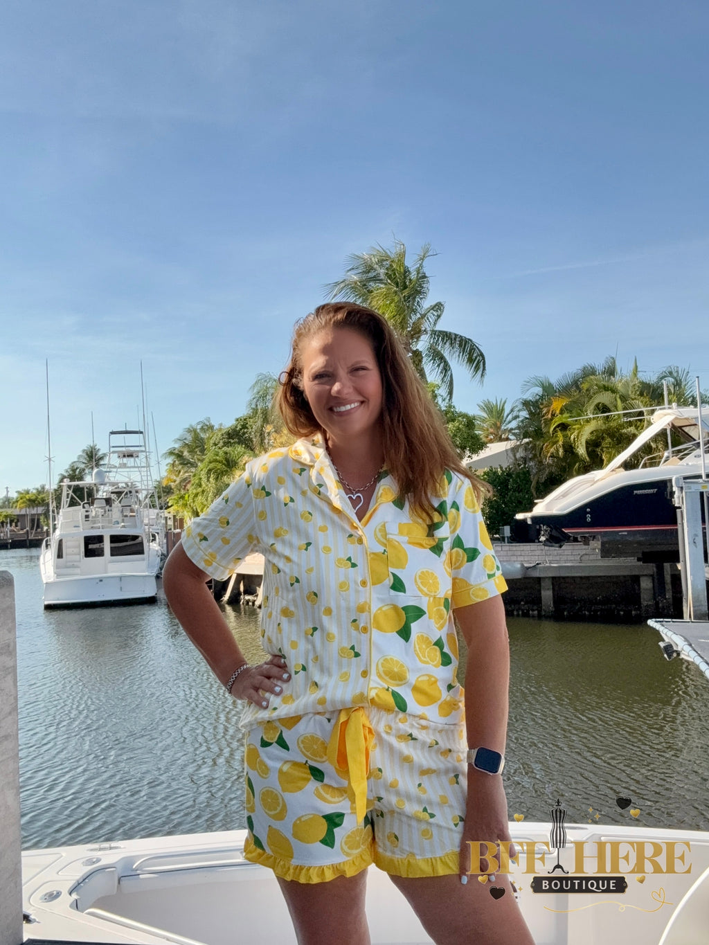 Lemon Drop Ruffle Pajama Set by Jess Lea - BFF Here