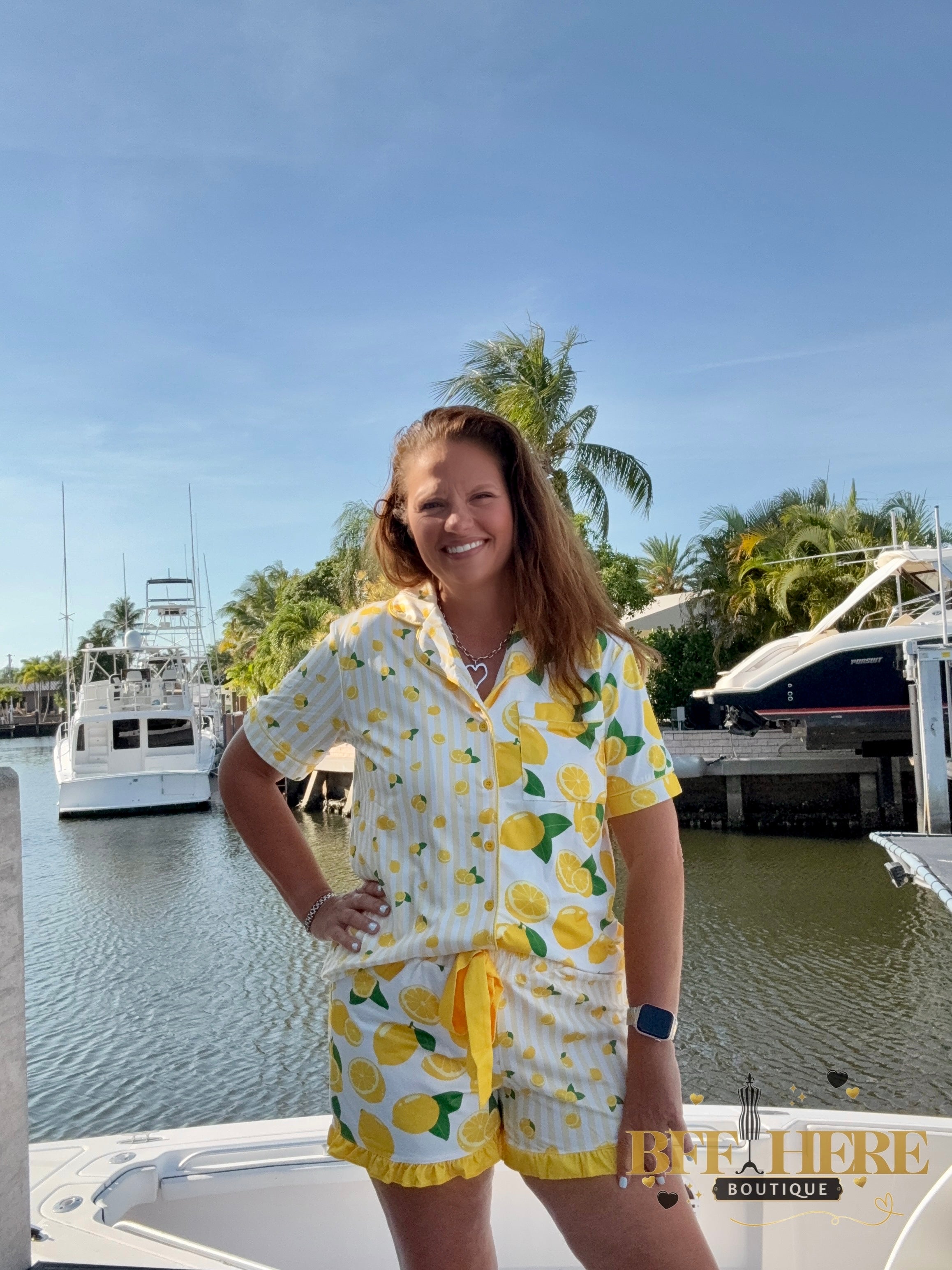 Lemon Drop Ruffle Pajama Set by Jess Lea - BFF Here