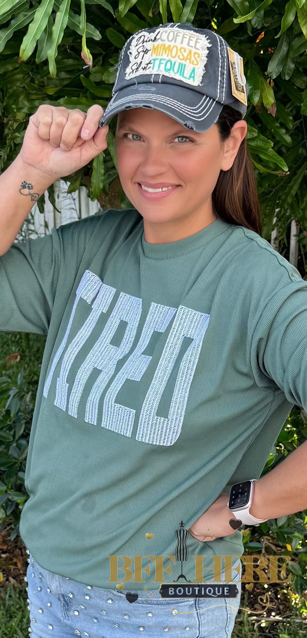 Drink Coffee Sip Mimosa Vintage Hat - BFF Here