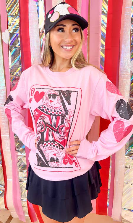 Queen of Hearts Long Sleeve T-Shirt - BFF Here