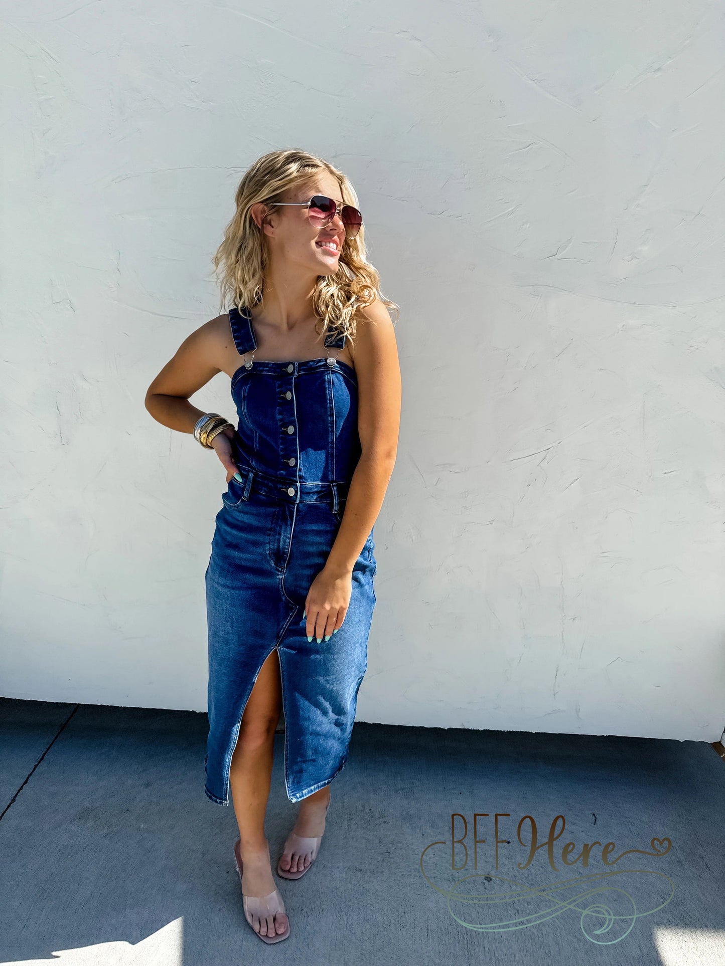 Frankie Overall Denim Dress by Blakeley - BFF Here