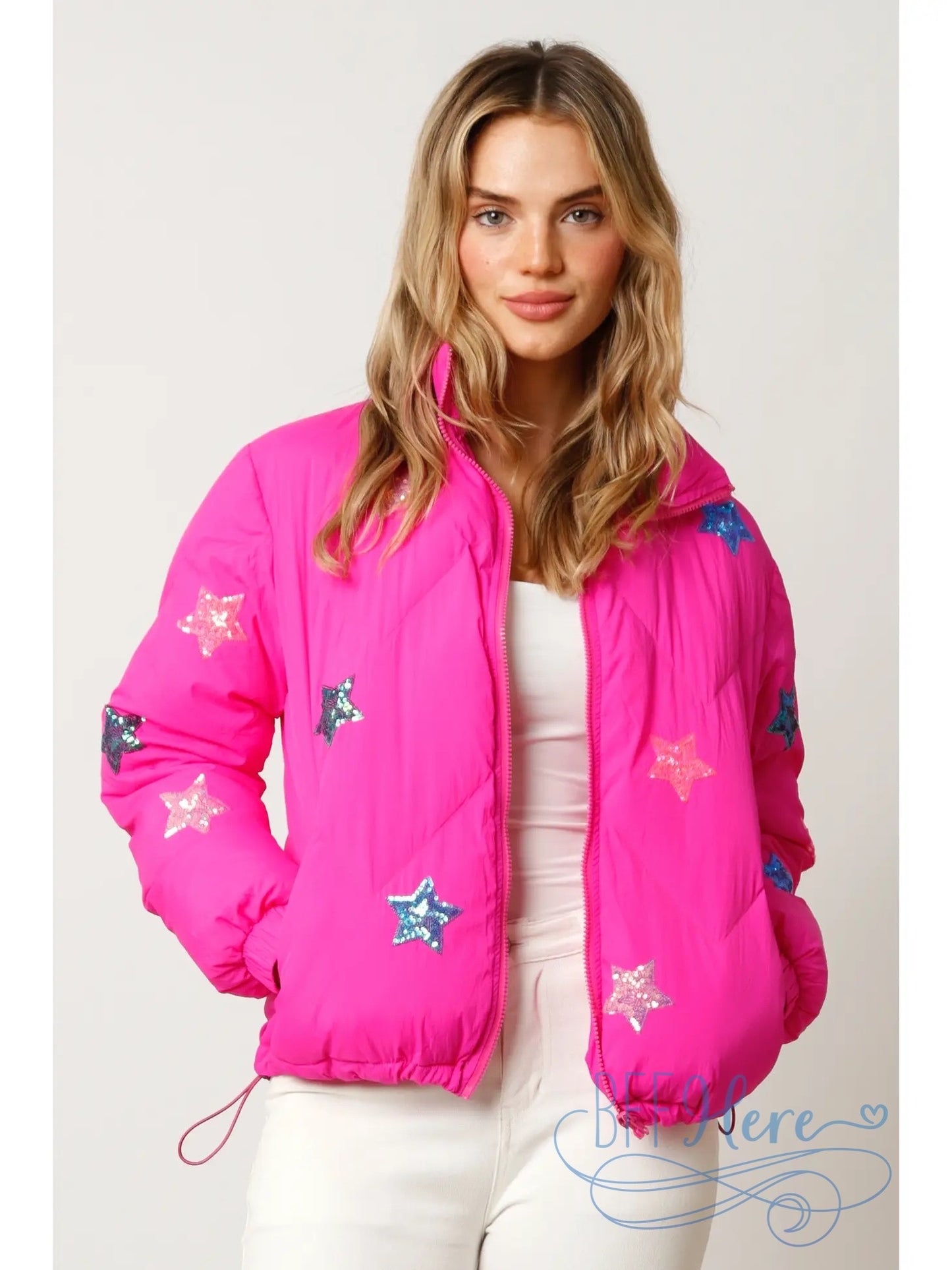 Radiant Starlight Sequin Puffer Jacket - BFF Here