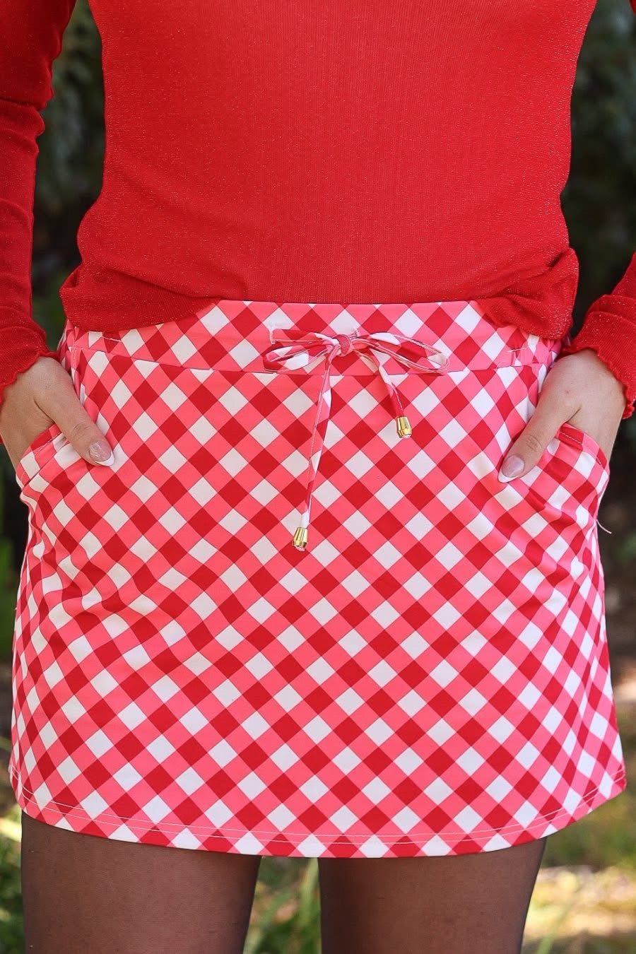 PREORDER: Red Diagonal Gingham Skort by Jess Lea (ETA: Mid December) - BFF Here