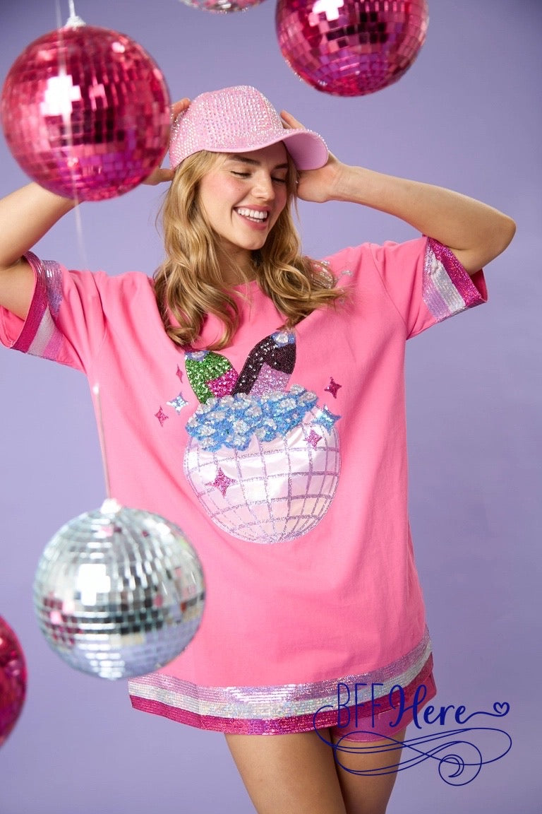 Bubbly Brilliance: The Champagne Bottle Disco Sequin Dress / Choice of Color - BFF Here