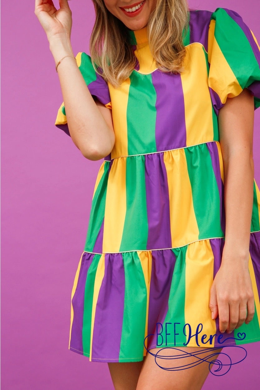 Carnival Stripes: Mardi Gras Poplin Delight - BFF Here