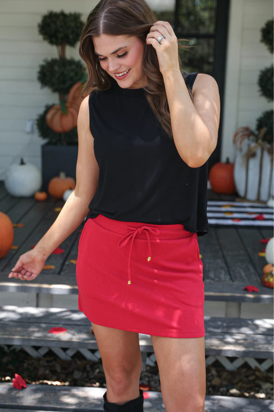 PREORDER: Well Loved Ribbed Skort / Red by Jess Lea (ETA: End of August) - BFF Here