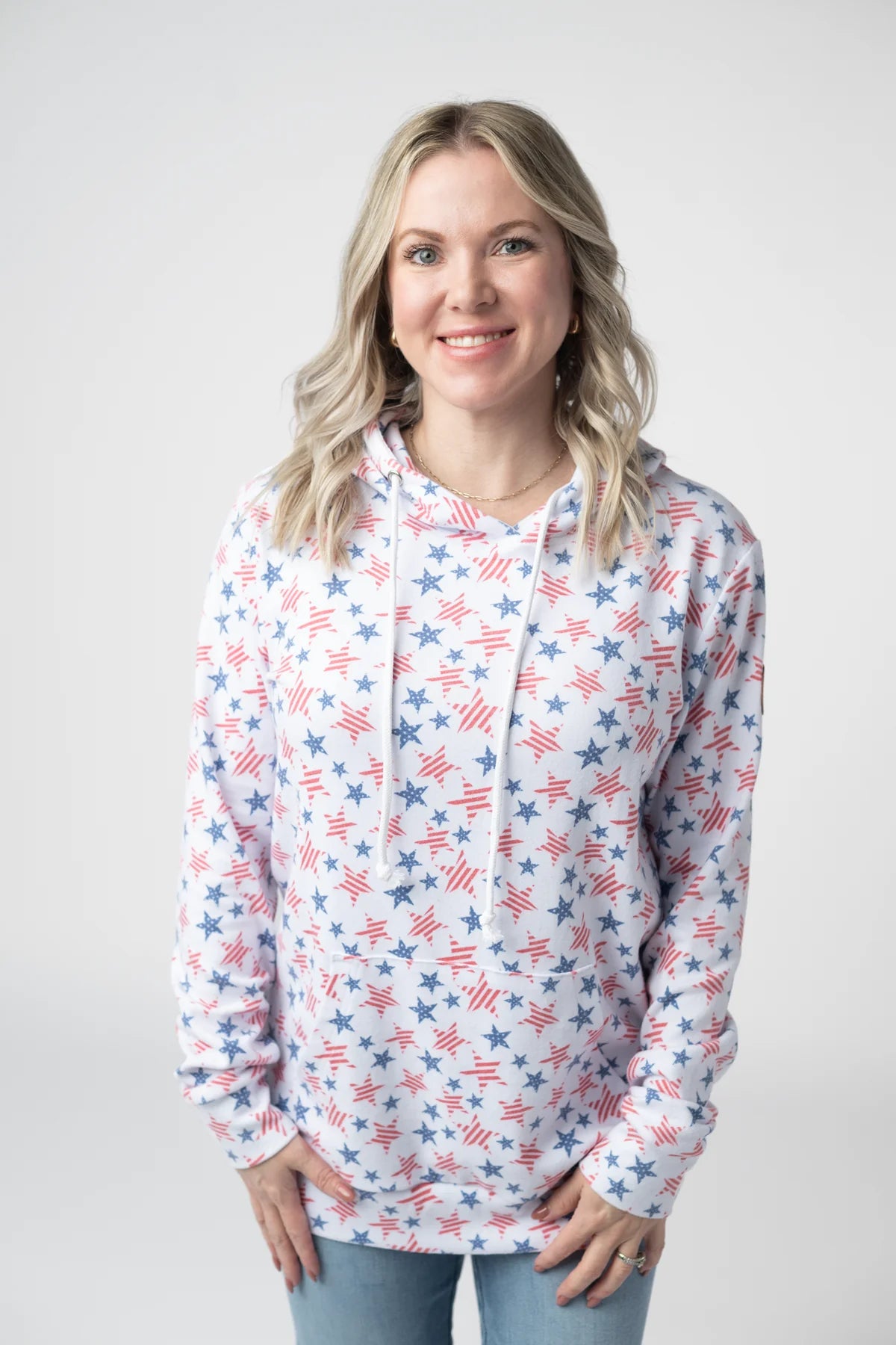 Hailey Pullover Hoodie / American Stars and Stripes by Michelle Mae - BFF Here