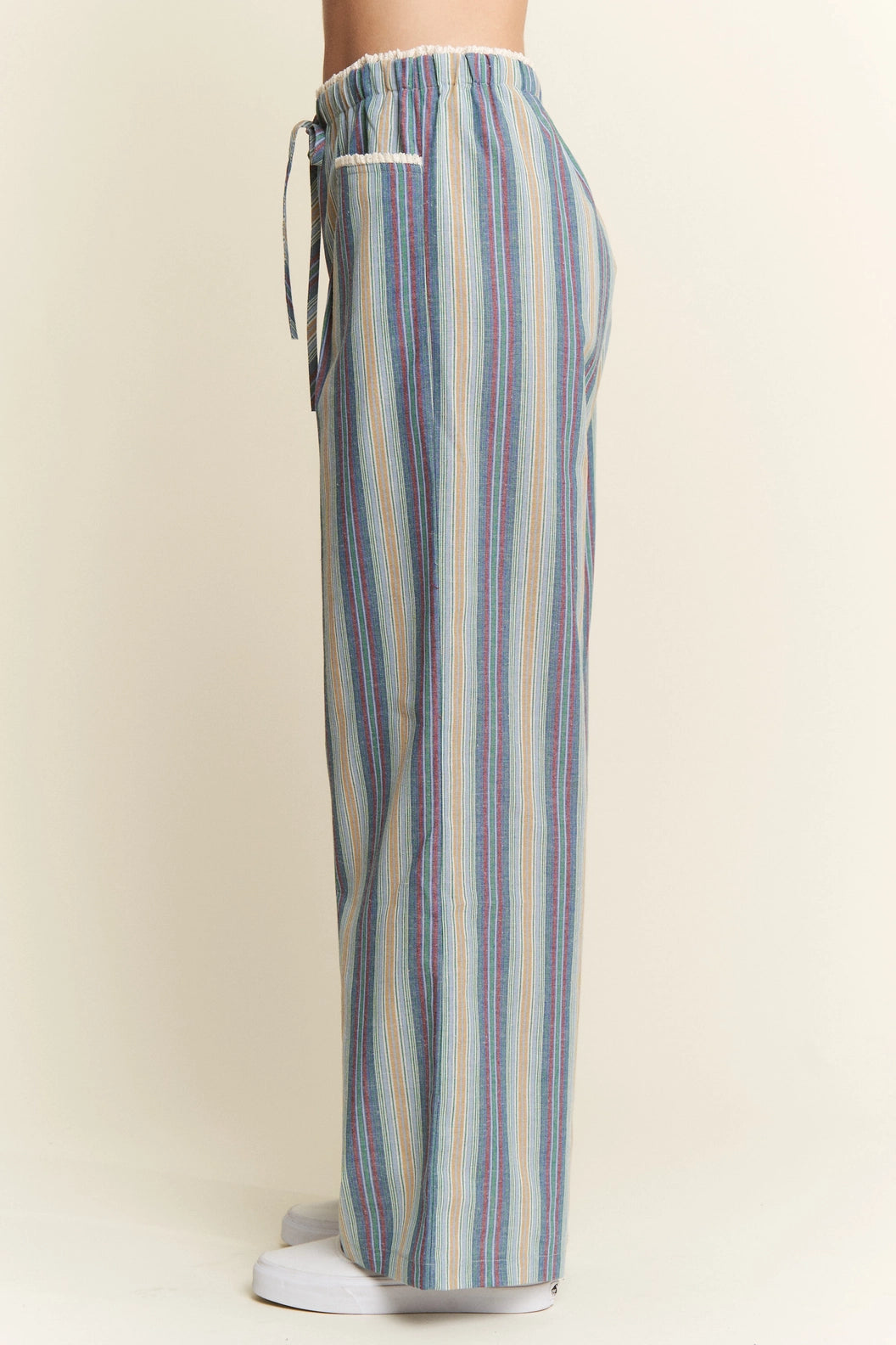 Eclectic Stripe Linen Pants by Jade by Jane - BFF Here