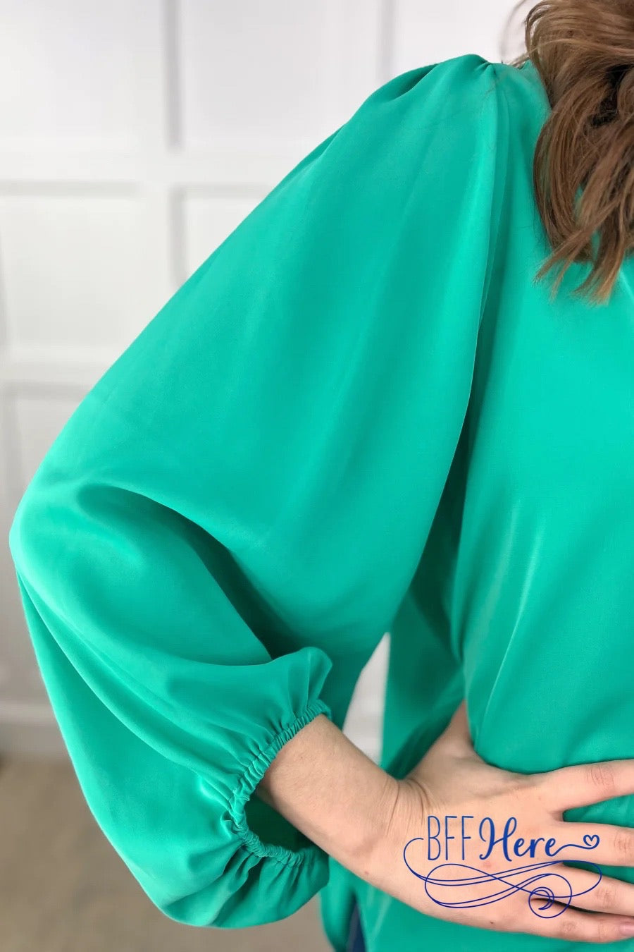PREORDER-Jamie Balloon Sleeve Top / Turquoise(Ships Beginning of February) - BFF Here