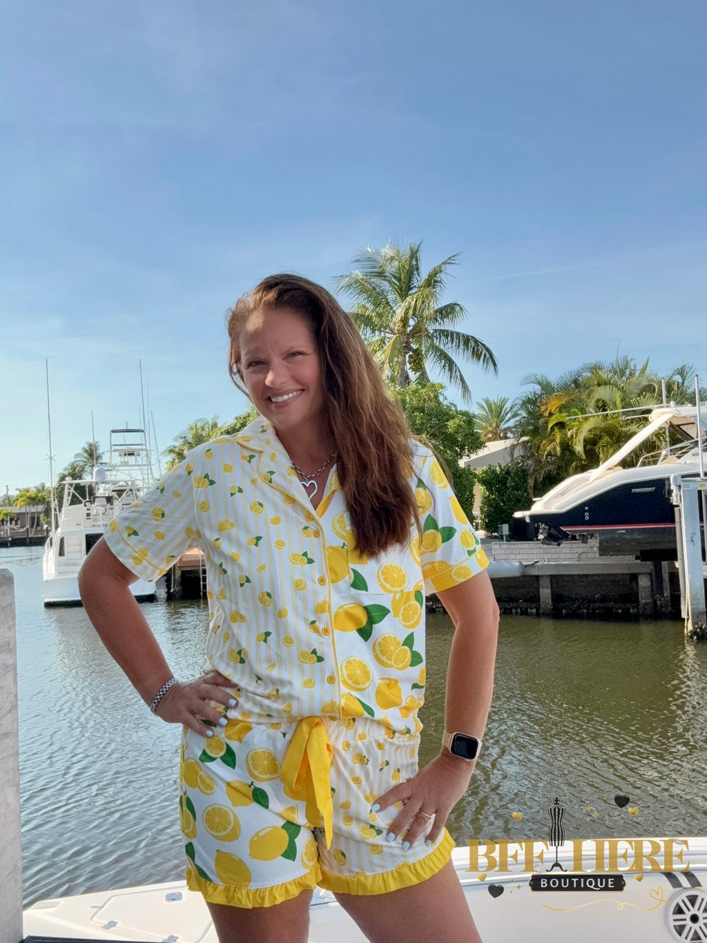 Lemon Drop Ruffle Pajama Set by Jess Lea - BFF Here