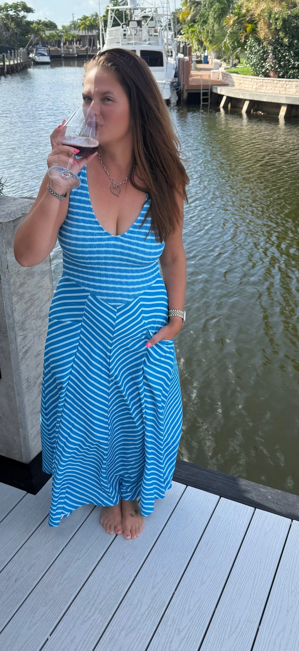 Luciana Stripe Dress by Blakeley - BFF Here