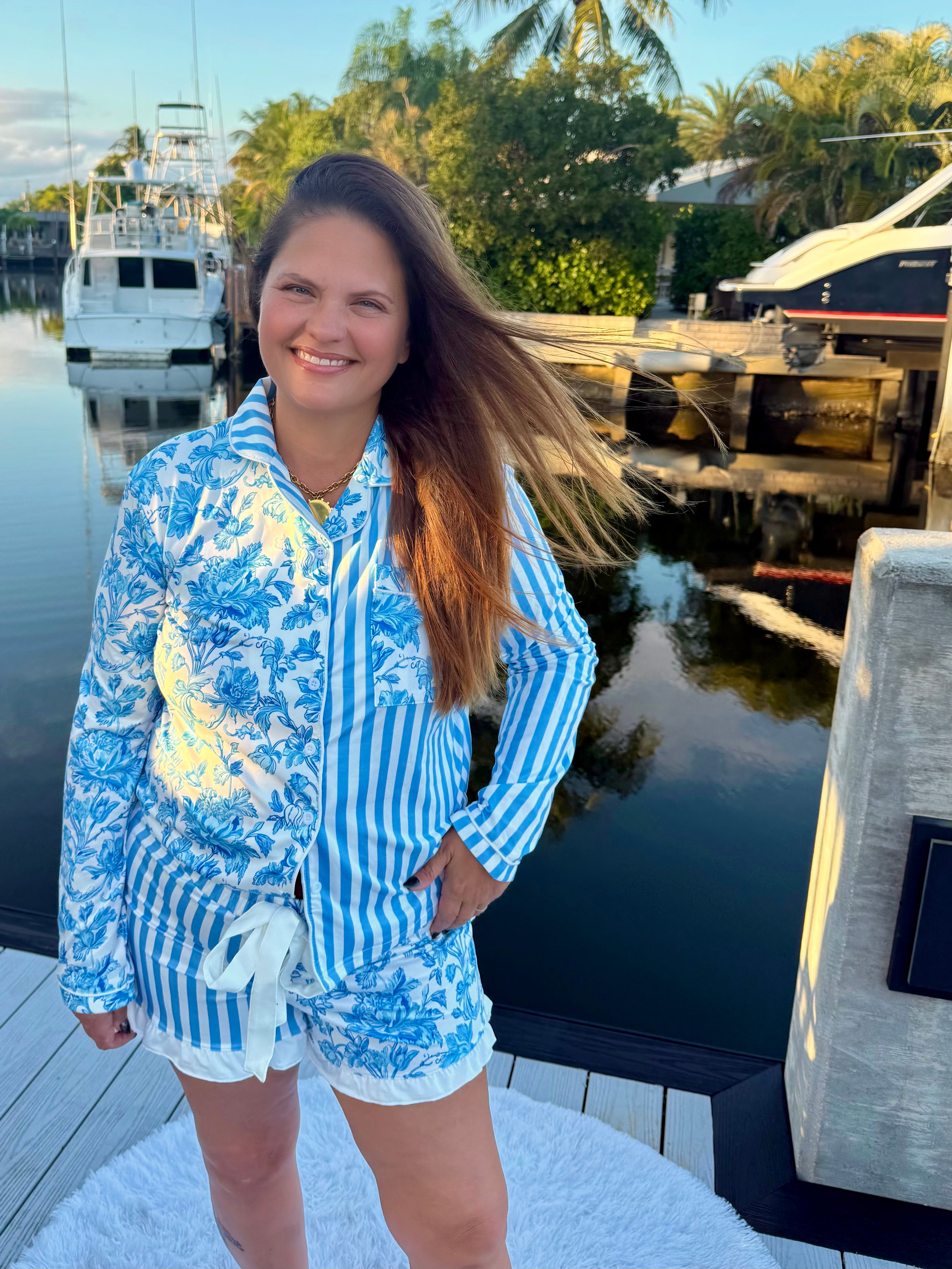 Morning Bloom Ruffle Pajama Set by Jess Lea