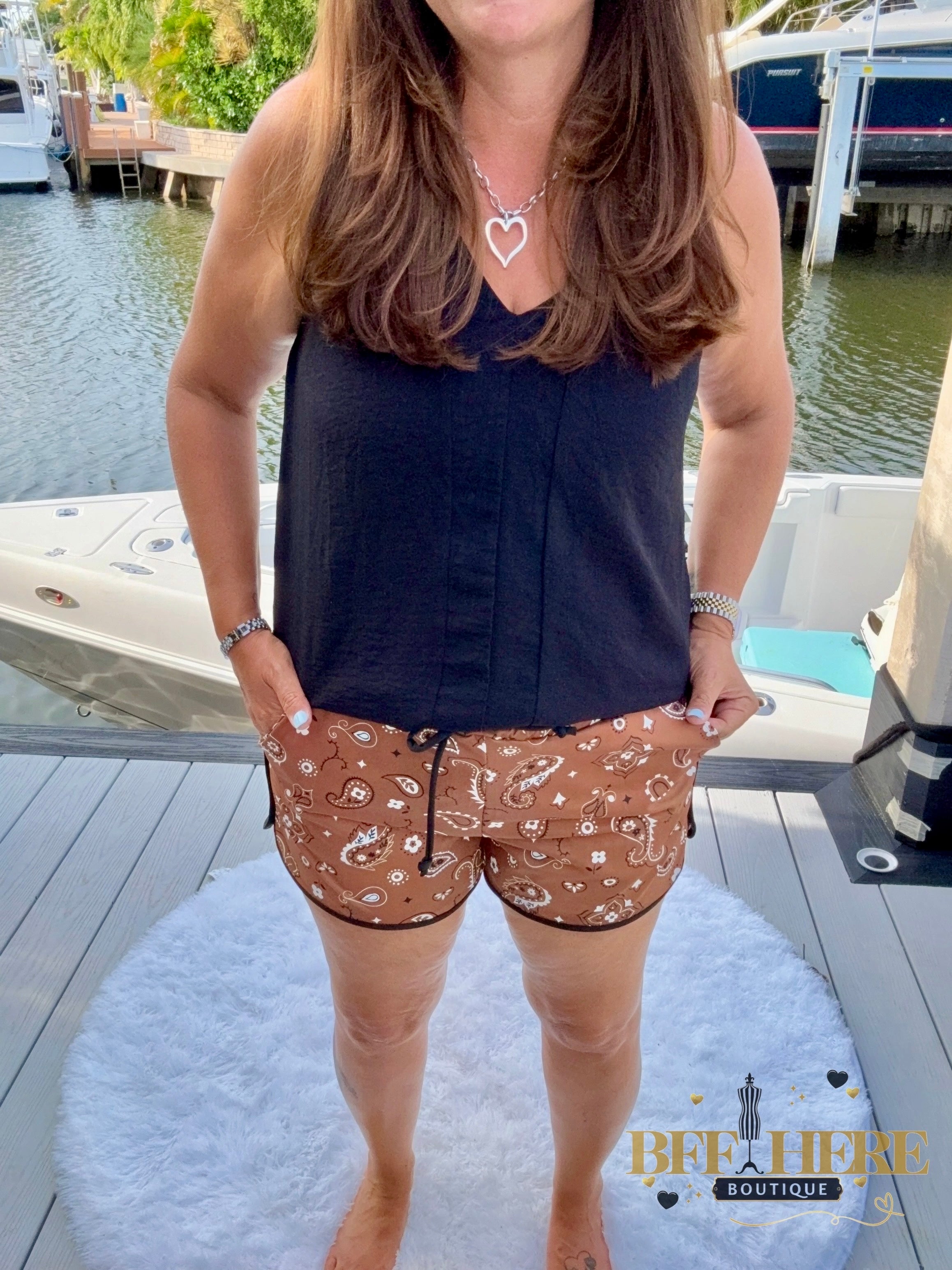 Bandana Babe Shorts / Brown by Sterling Kreek - BFF Here