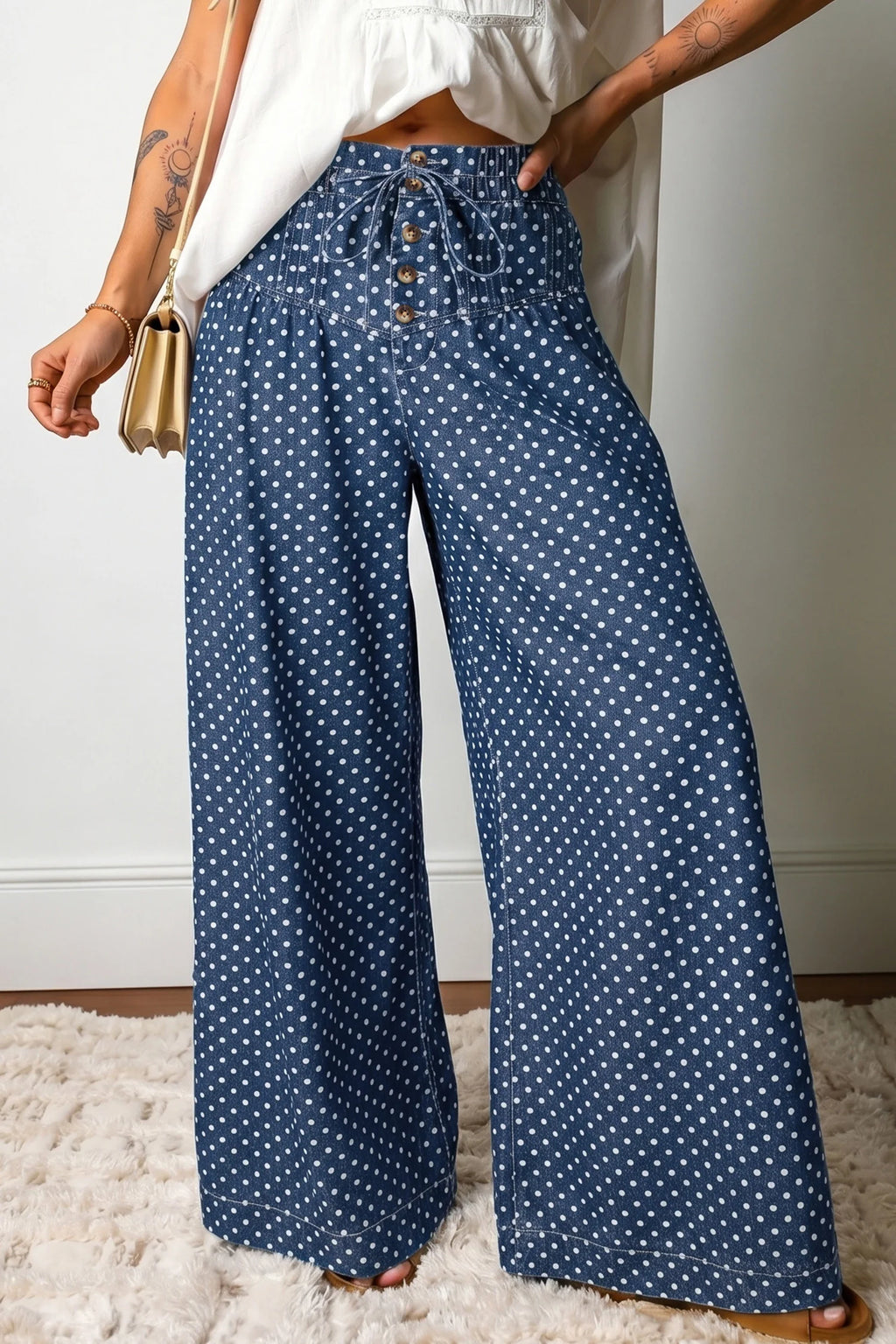 PREORDER: Sweet Spot Polka Dot Wide Leg Pants(ETA: July)