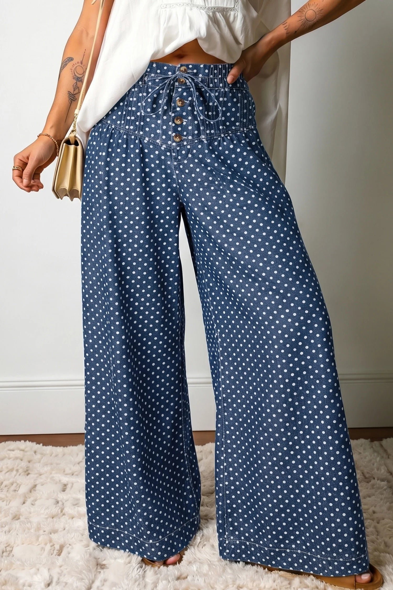 PREORDER: Sweet Spot Polka Dot Wide Leg Pants(ETA: July)