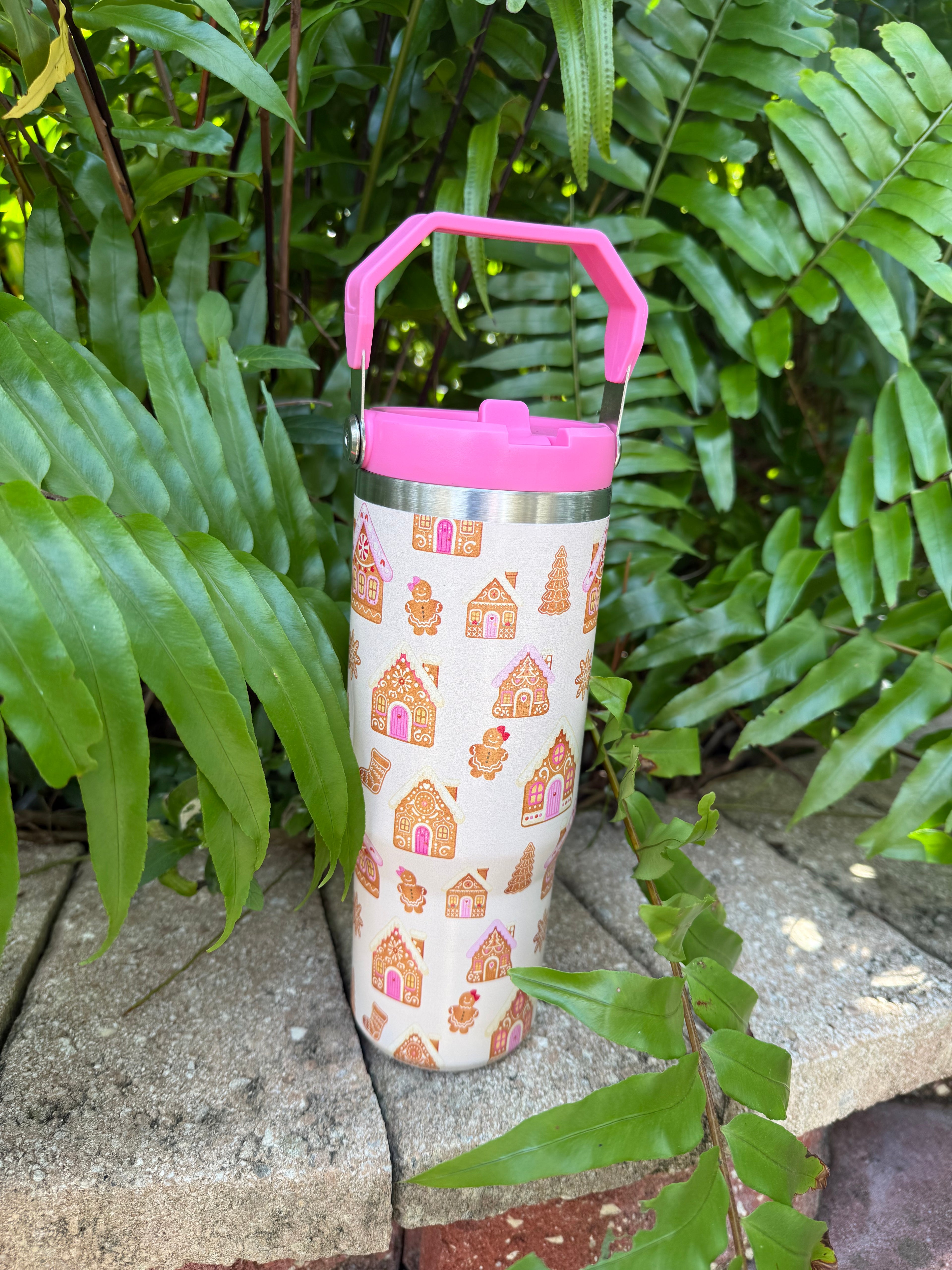Gingerbread Wonderland Travel Tumbler by Jess Lea - BFF Here