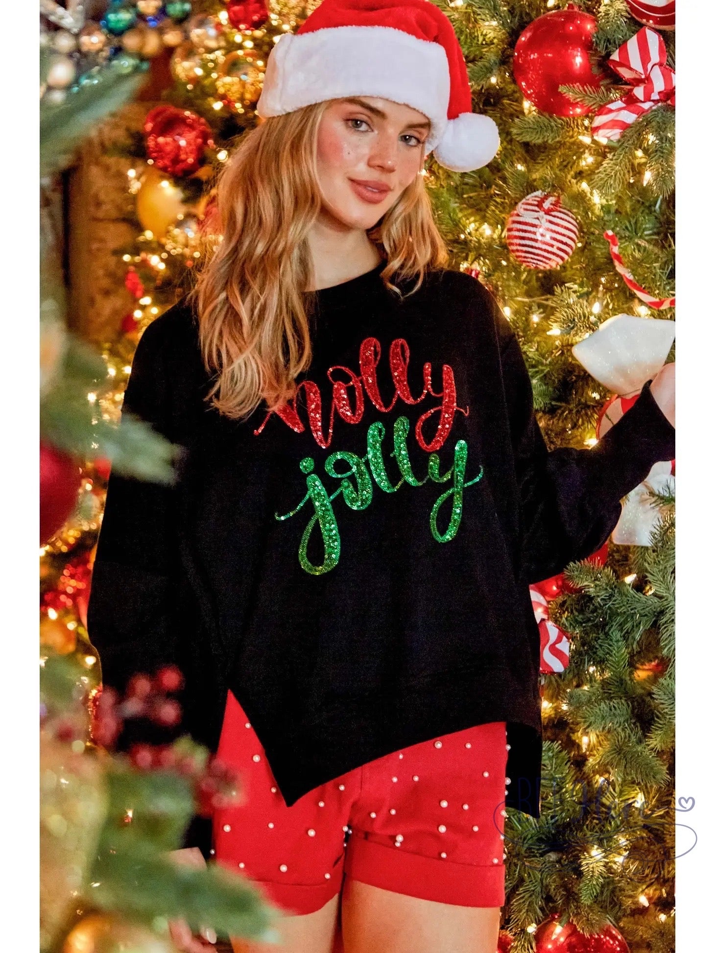 Holly Jolly Vibes: French Terry Holiday Sweatshirt / Choice of Color - BFF Here