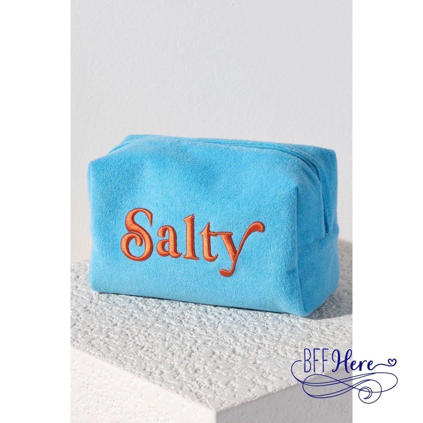 Turquoise Tides: Salty Zip Pouch - BFF Here