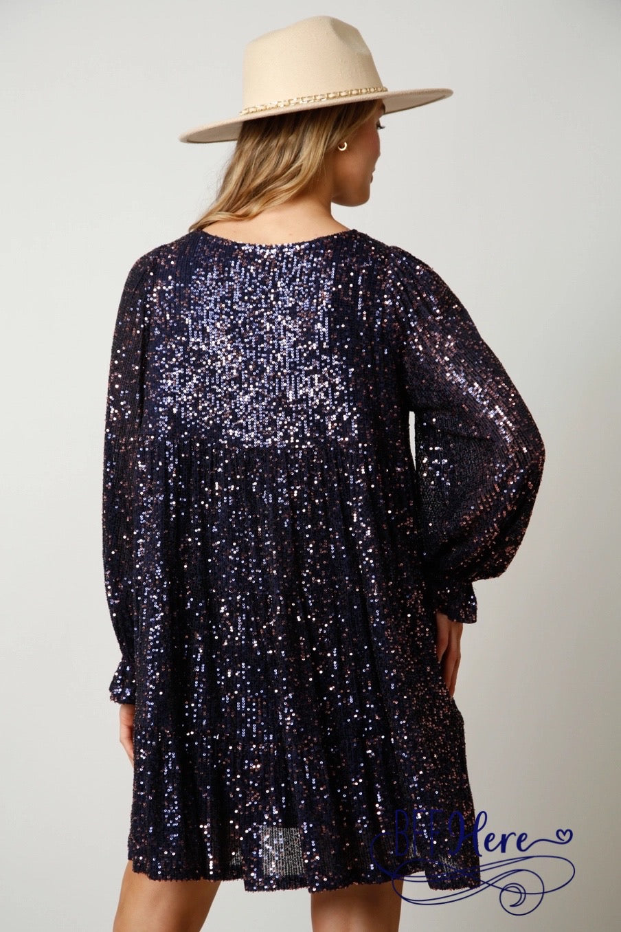 Luminous Elegance: Tiered Sequins Dress / Choice of Colr - BFF Here