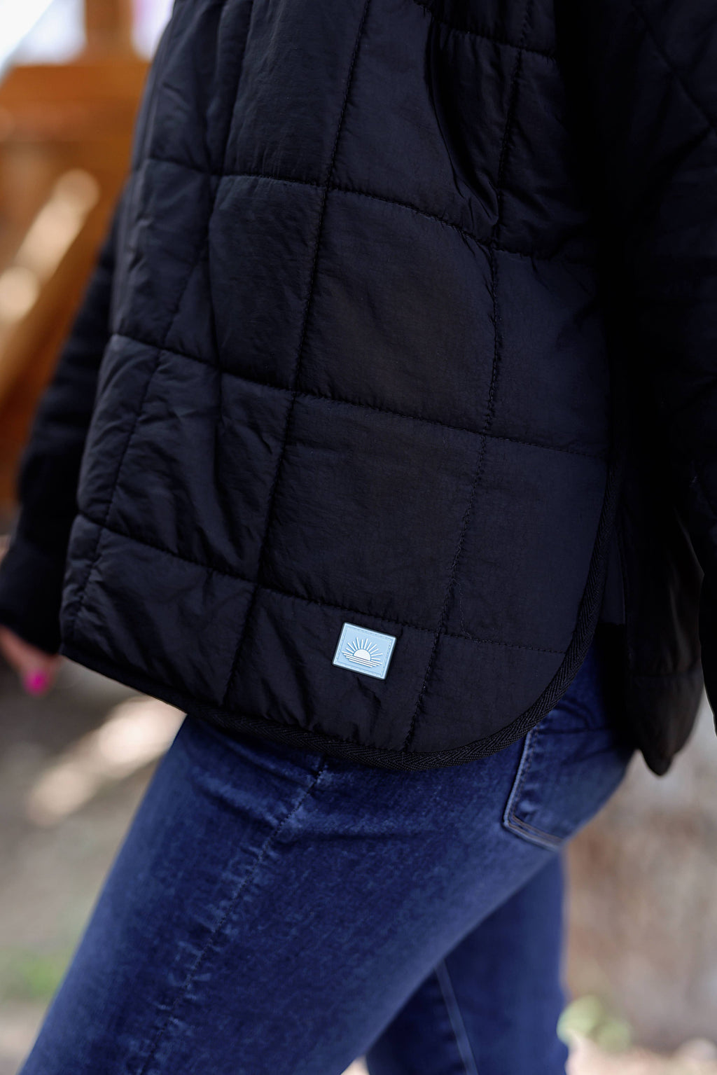 On Cloud Nine Puffer Hoodie - (Midnight/Sky Blue Accent) - BFF Here