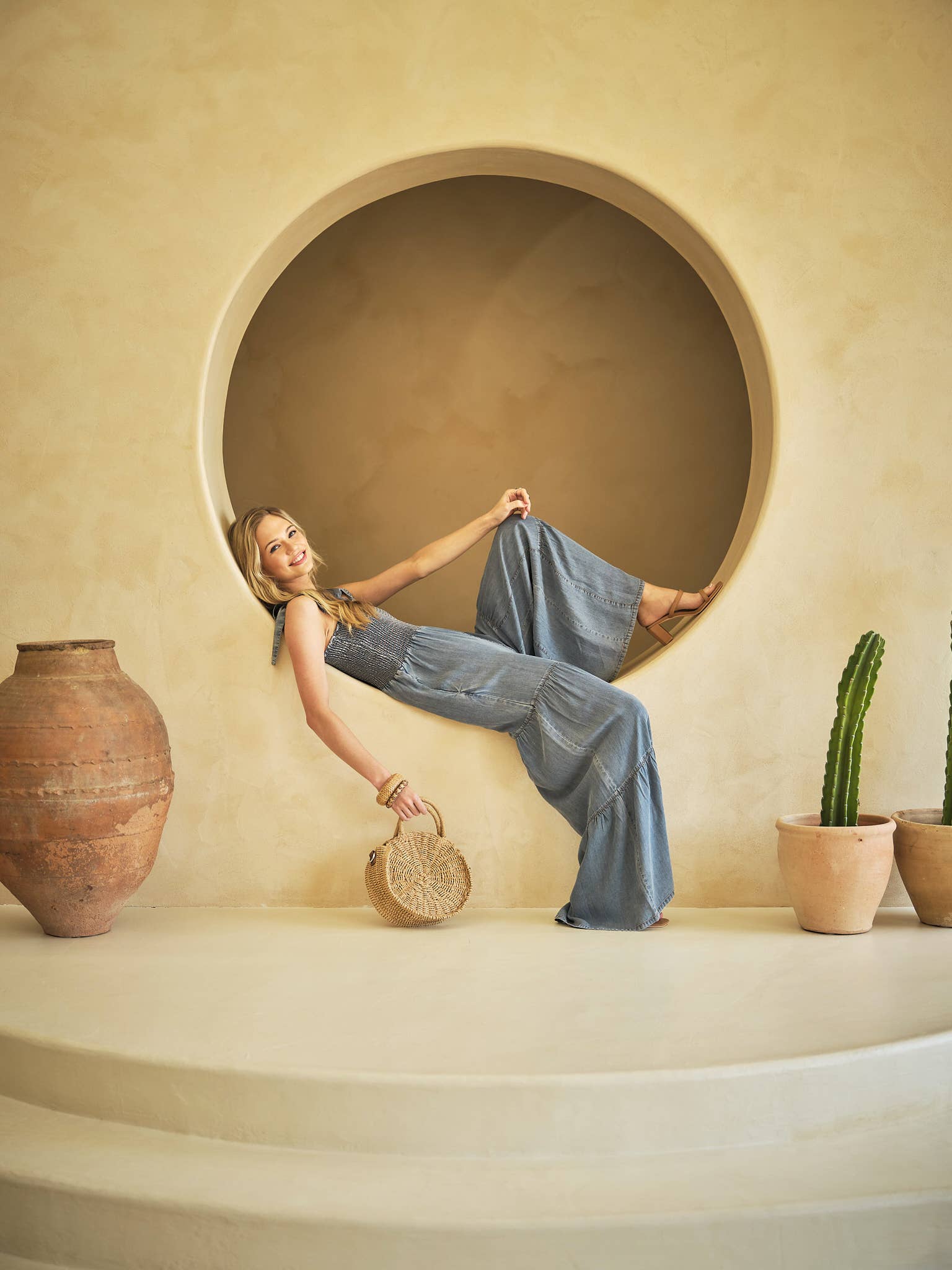 Denim Dreams Smocked Jumpsuit - BFF Here