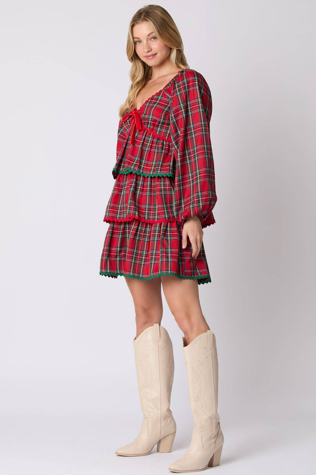 Mistletoe Magic Plaid Dress - BFF Here