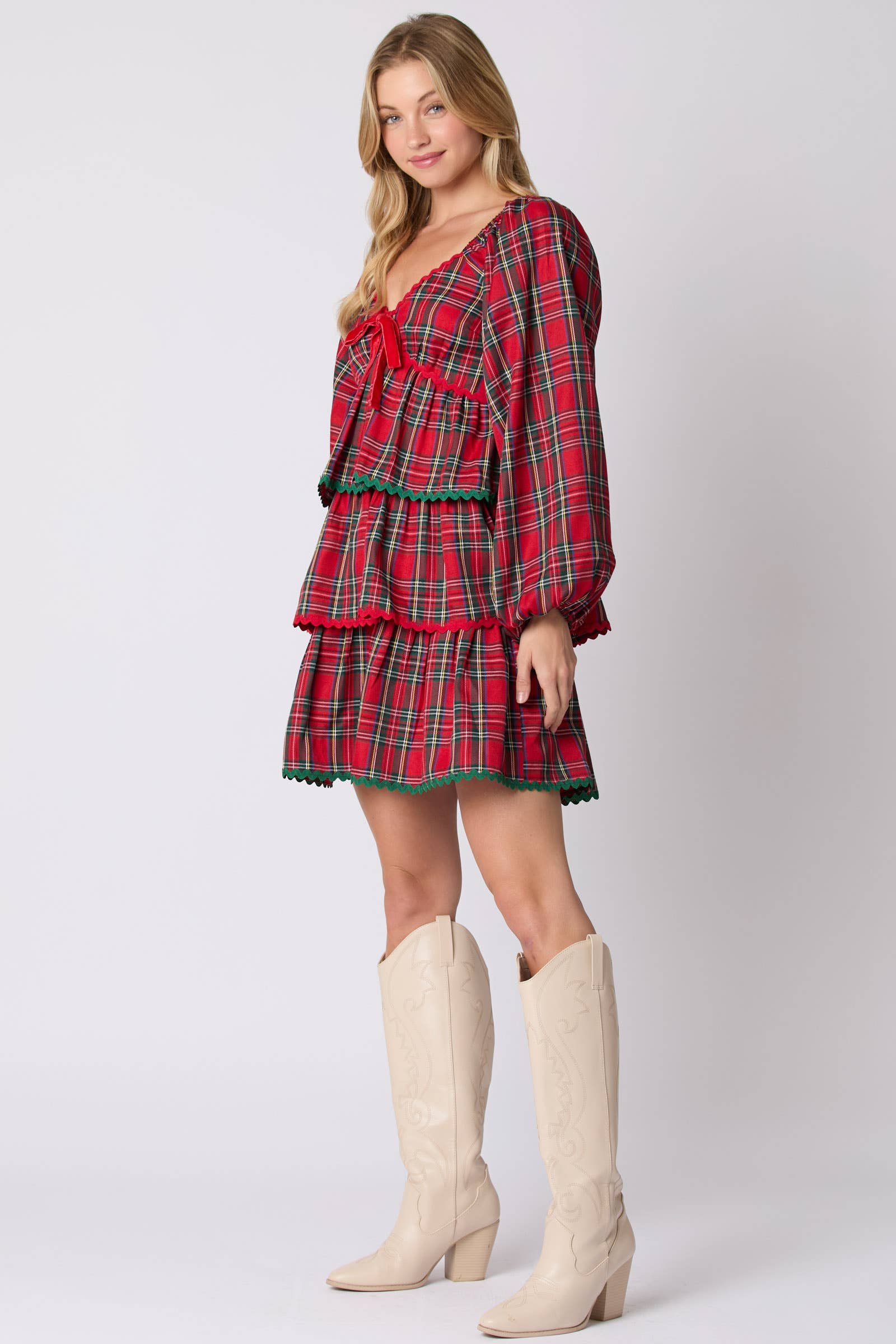 Mistletoe Magic Plaid Dress - BFF Here