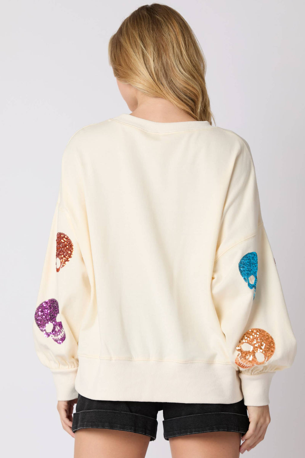 Spooky Sparkle Skull Halloween Sweatshirt - BFF Here