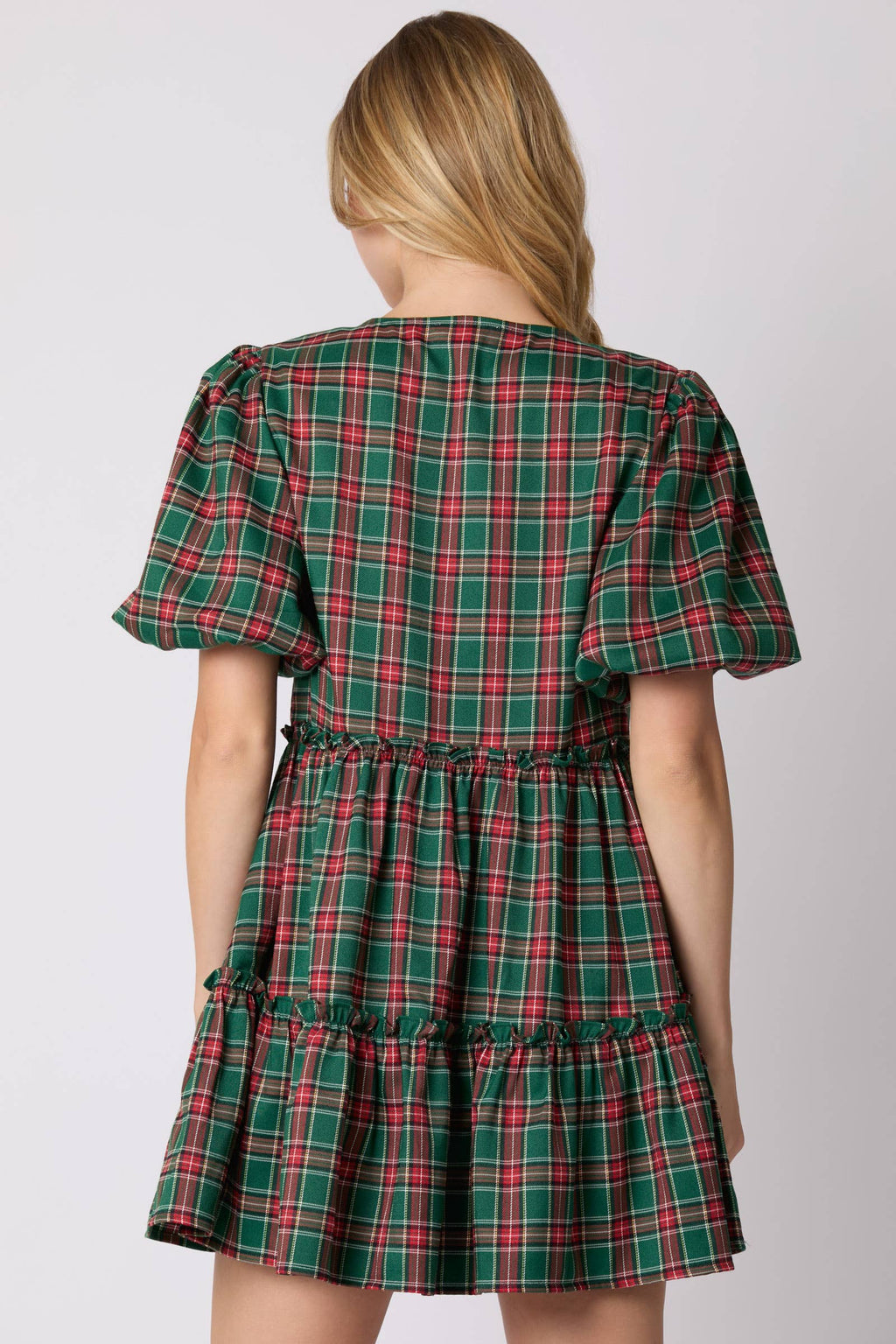 Holiday Plaid Ruffle Dress - BFF Here