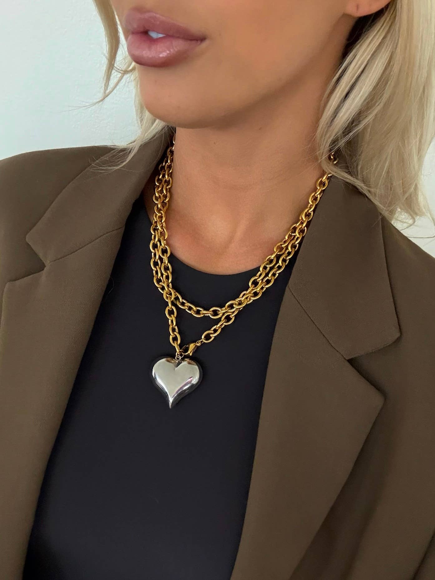 Heart of Gold Chain Necklace by Chan Sutt - BFF Here