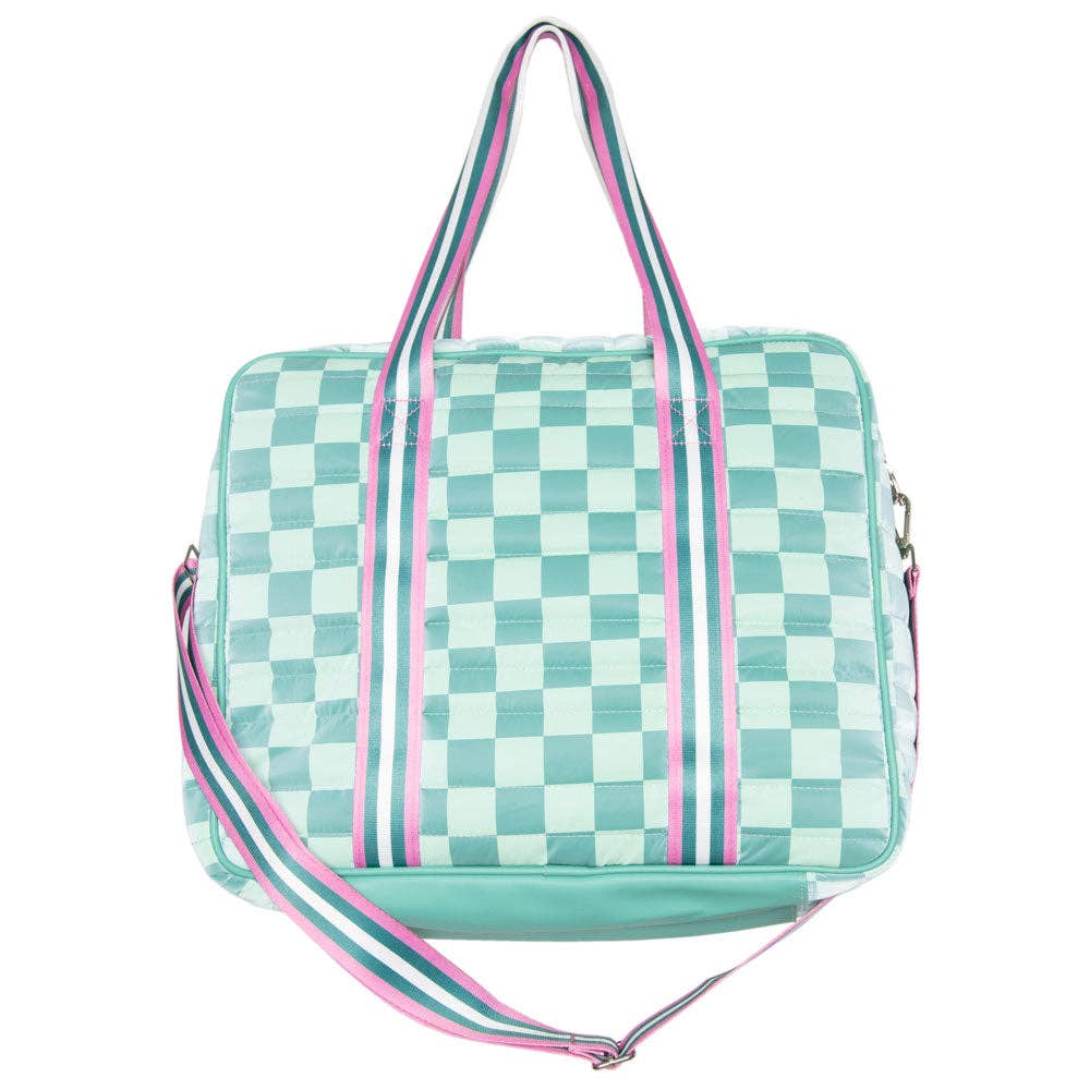 Teal Checkerprint Pickleball Duffle Bag by Katydid - BFF Here