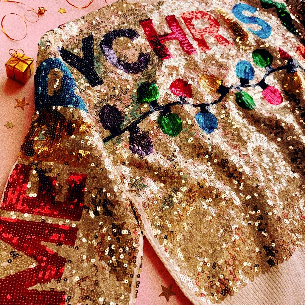 Ready For The Holiday All Around Rainbow Sequin Sweater - BFF Here