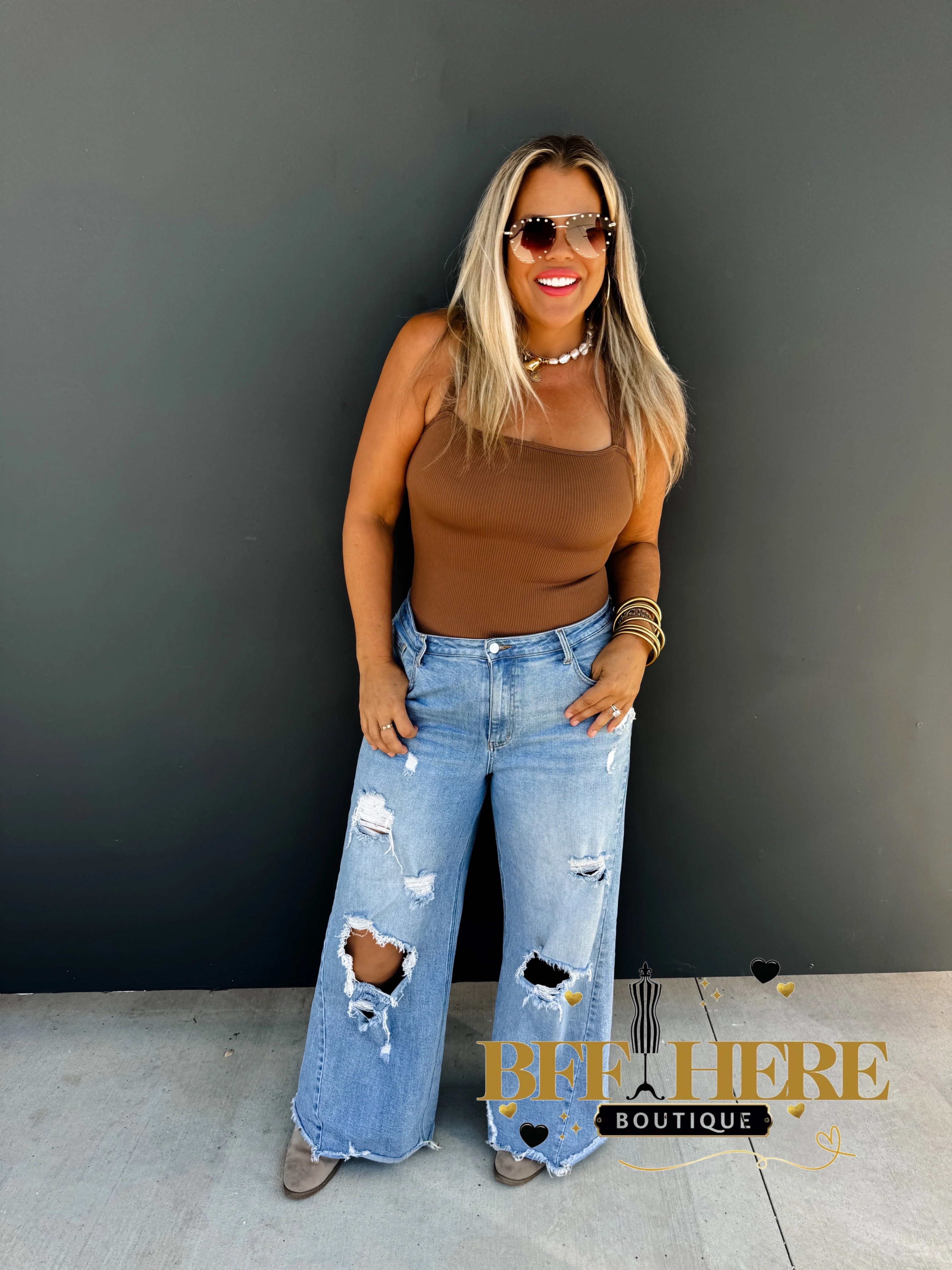 PREORDER: Drew Distressed Dad Jeans by Blakeley (Ships Beginning of October) - BFF Here