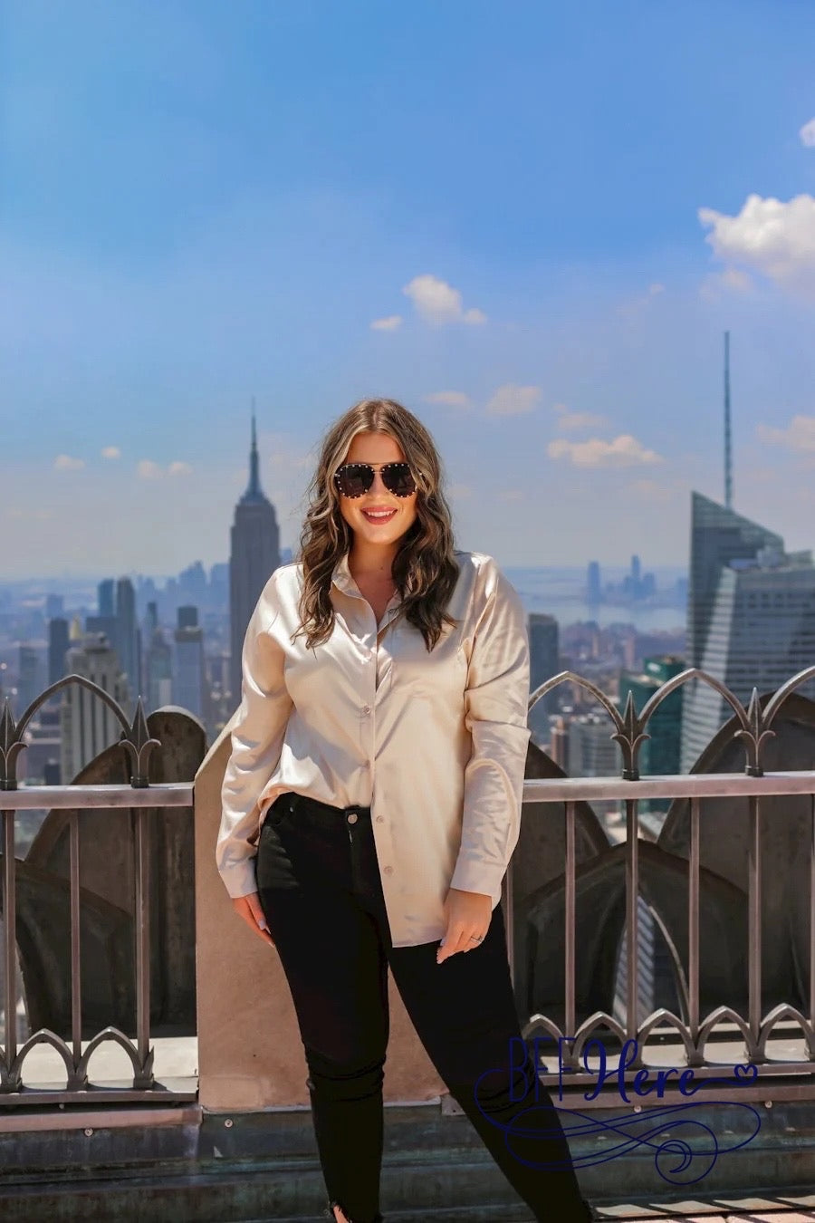 Boss Babe Button Up Top — Champagne - BFF Here