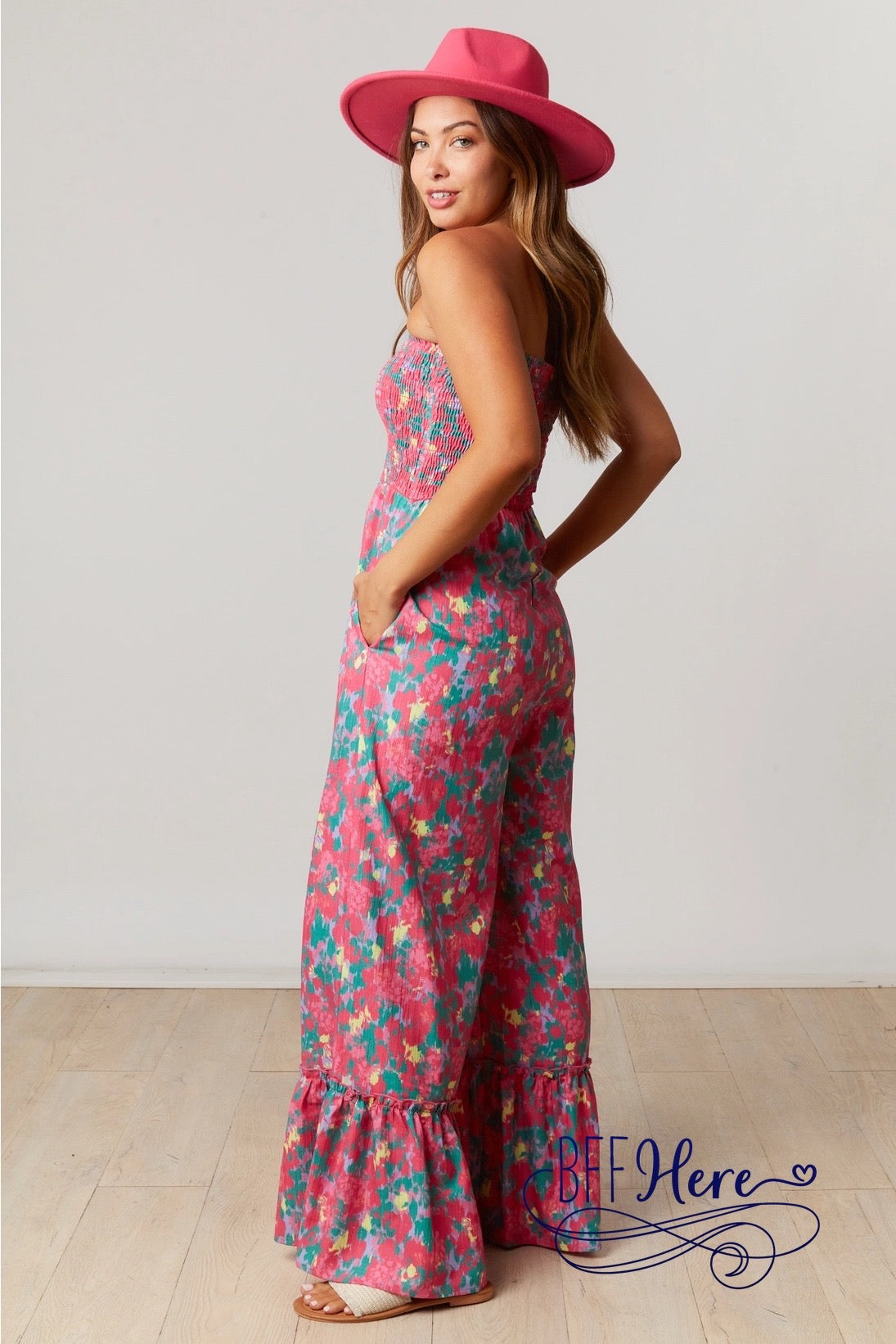 Blooming Elegance: Floral Printed Jumpsuit - BFF Here