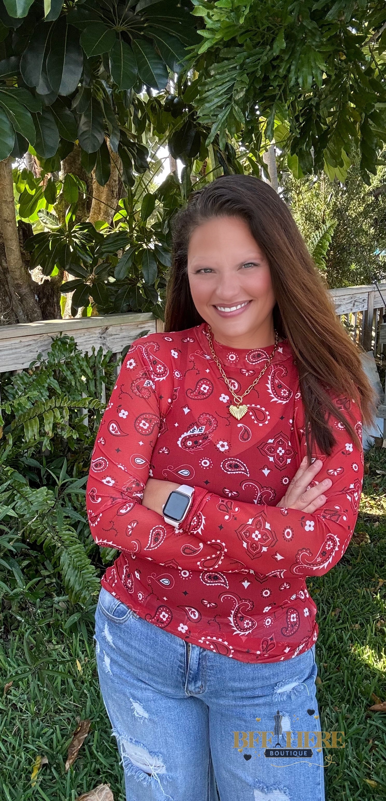 Bandana Babe Mesh Top / Red by Sterling Kreek - BFF Here