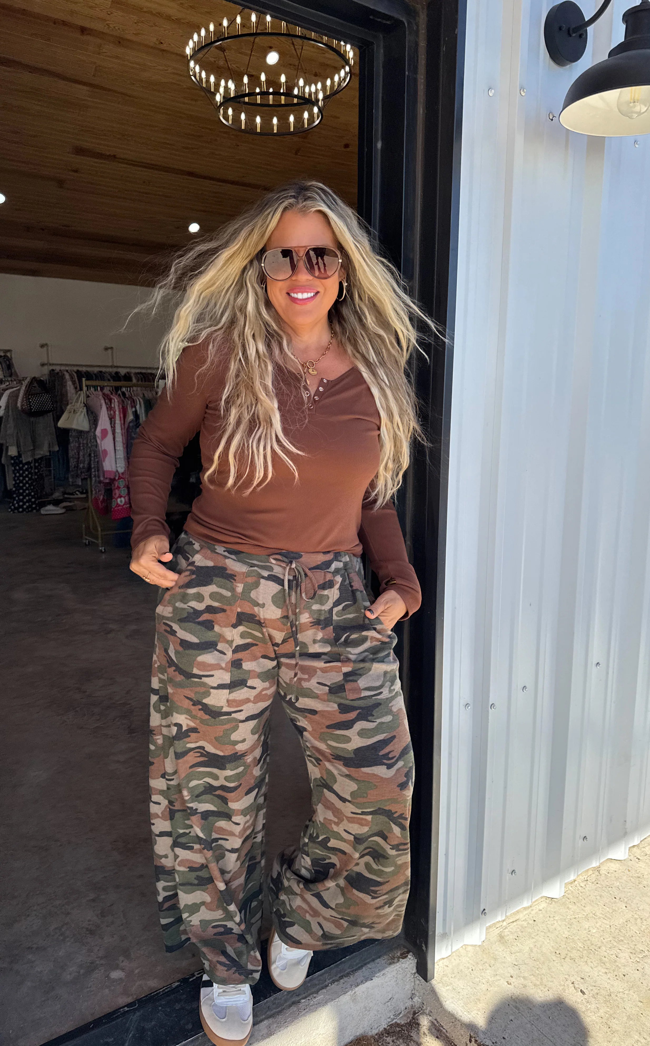 PREORDER: Haddie Camo Waffle Pants by Blakeley (ETA February)
