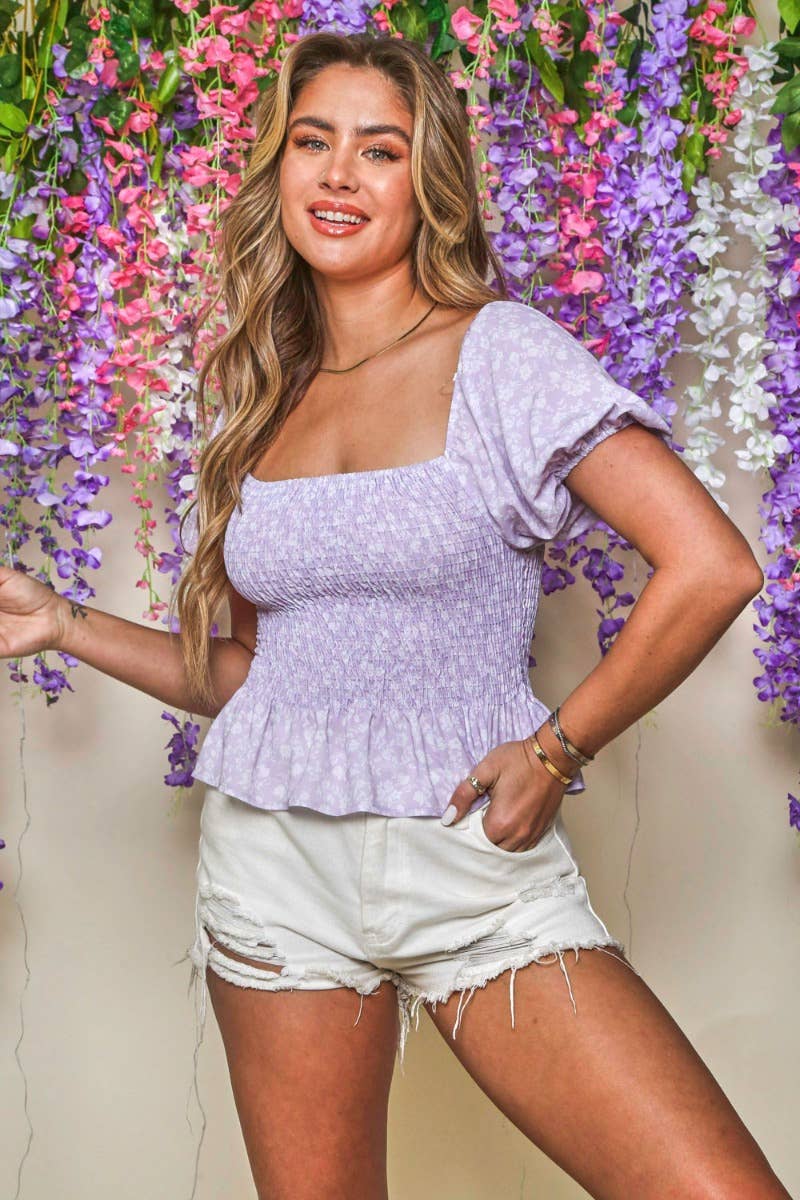 Floral Fling: Lavender Dream Peplum Top - BFF Here