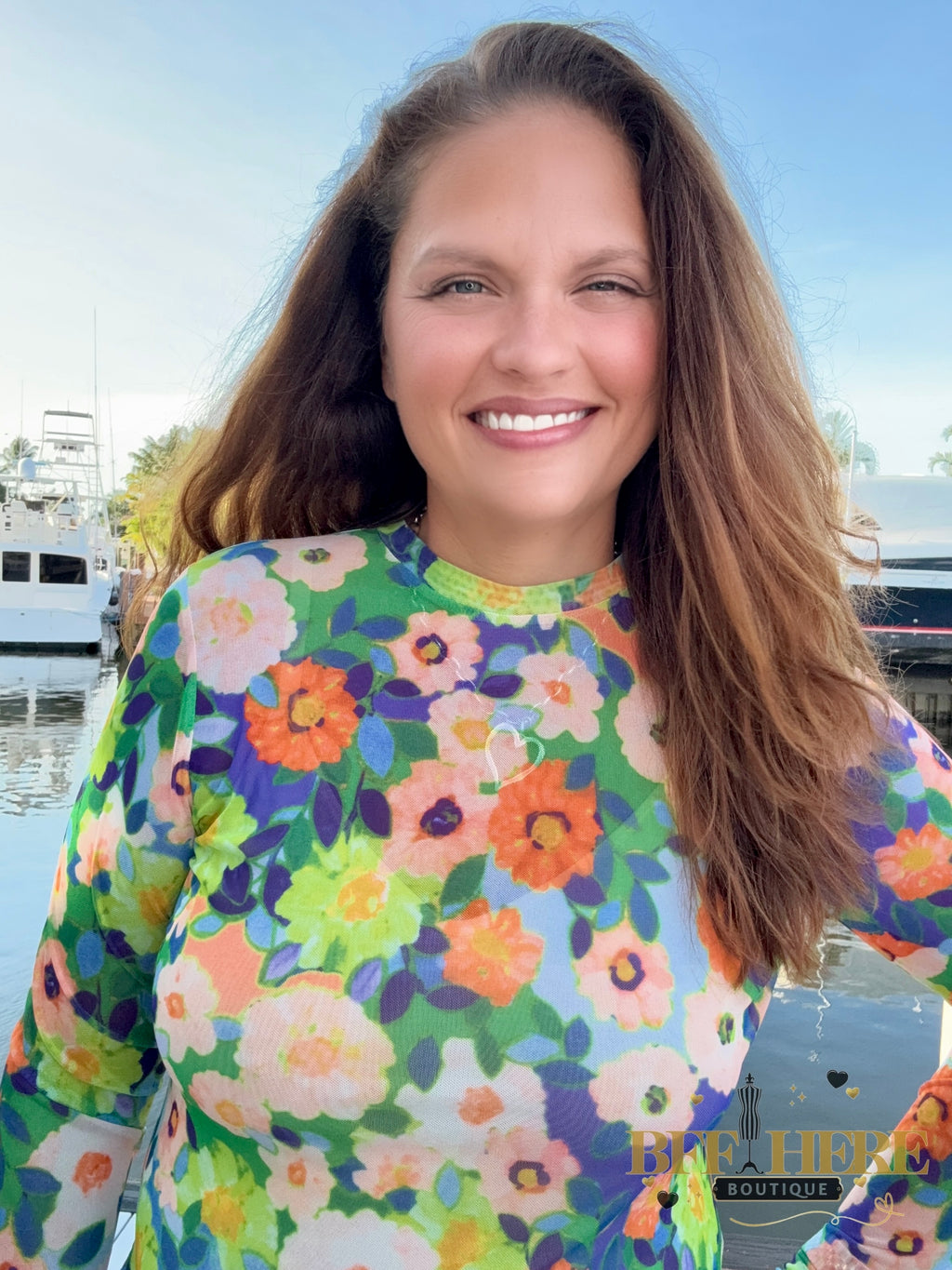 Bloom Brightly Floral Mesh Top - BFF Here