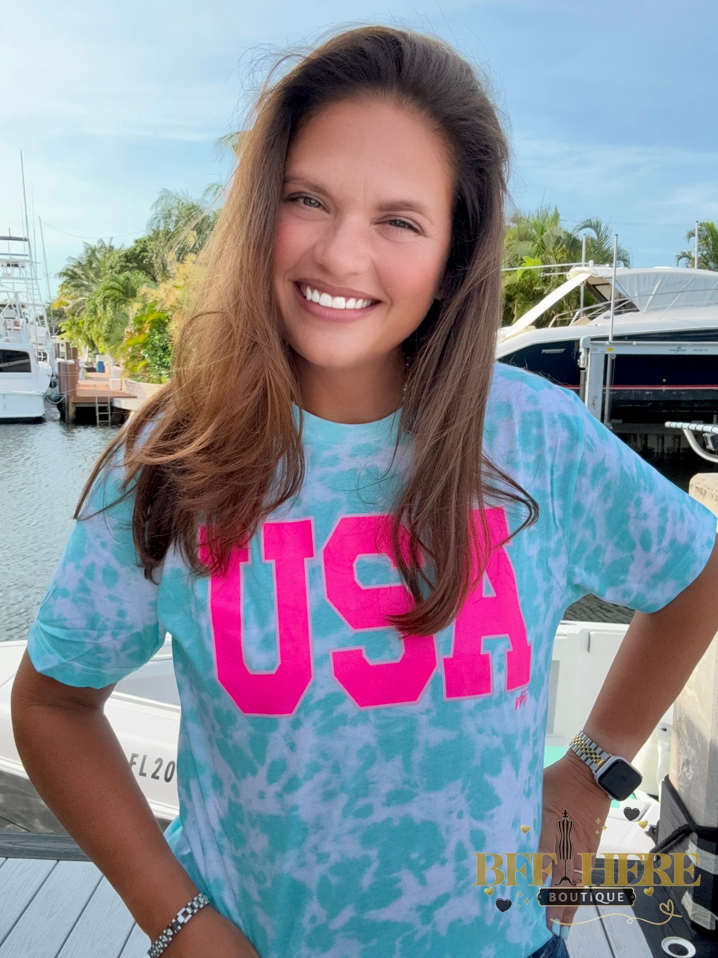 USA Aqua Tee - BFF Here