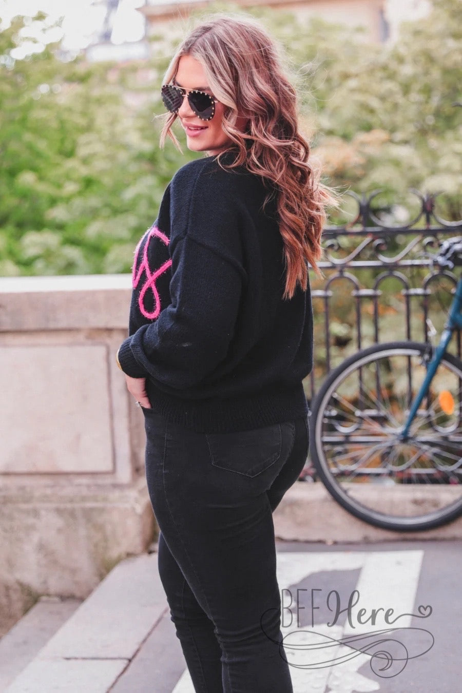 Cheers Tinsel Sweater - BFF Here