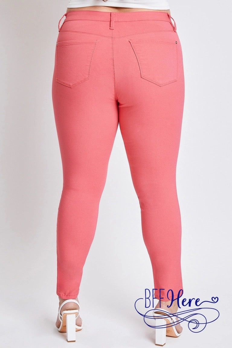 Spring Fling Hyperstretch Mid-Rise Skinny Jean / Choice of Color by YMI - BFF Here