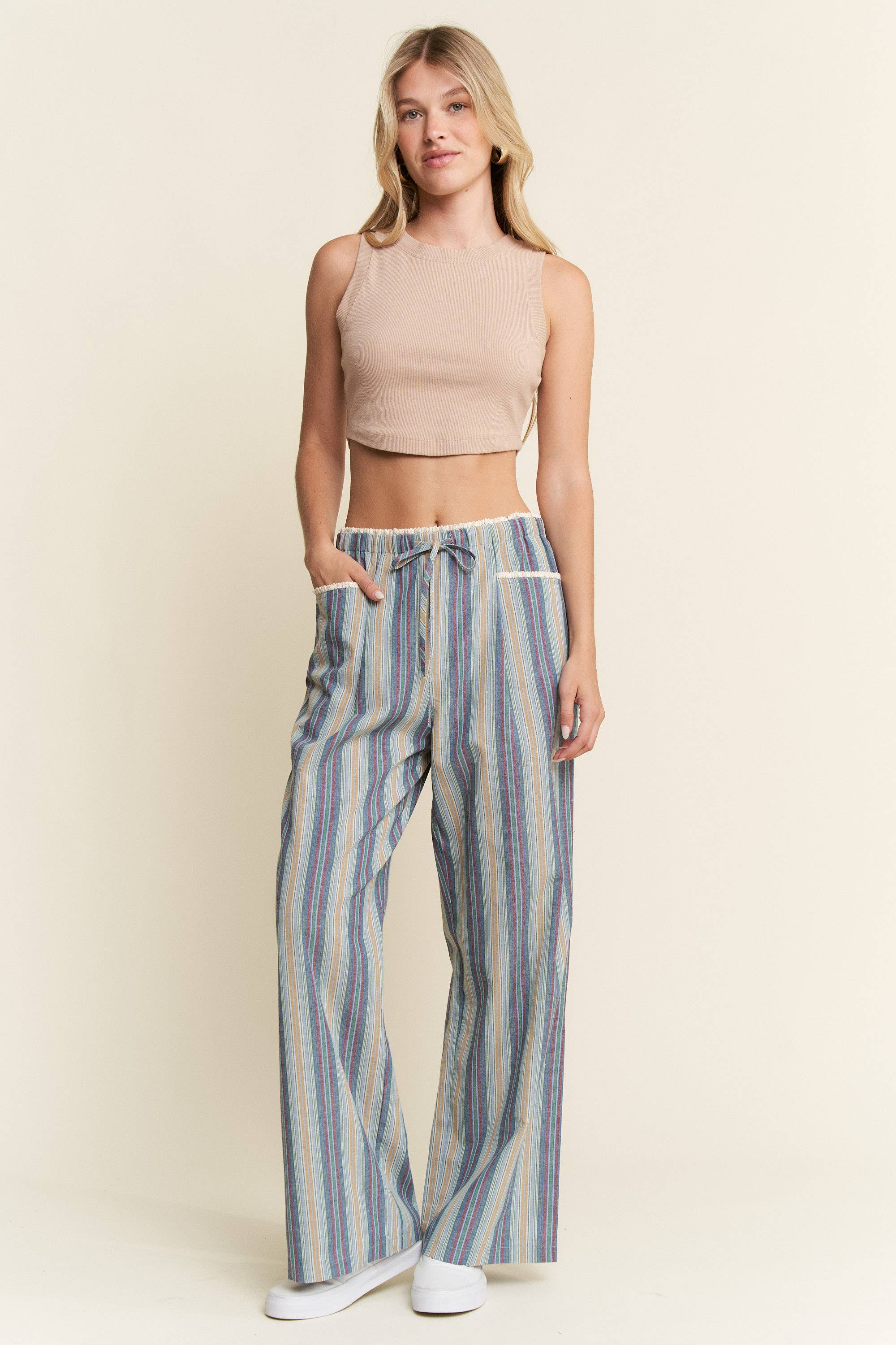 PREORDER: Eclectic Stripe Linen Pants by Jade by Jane (ETA: Beginning of October) - BFF Here